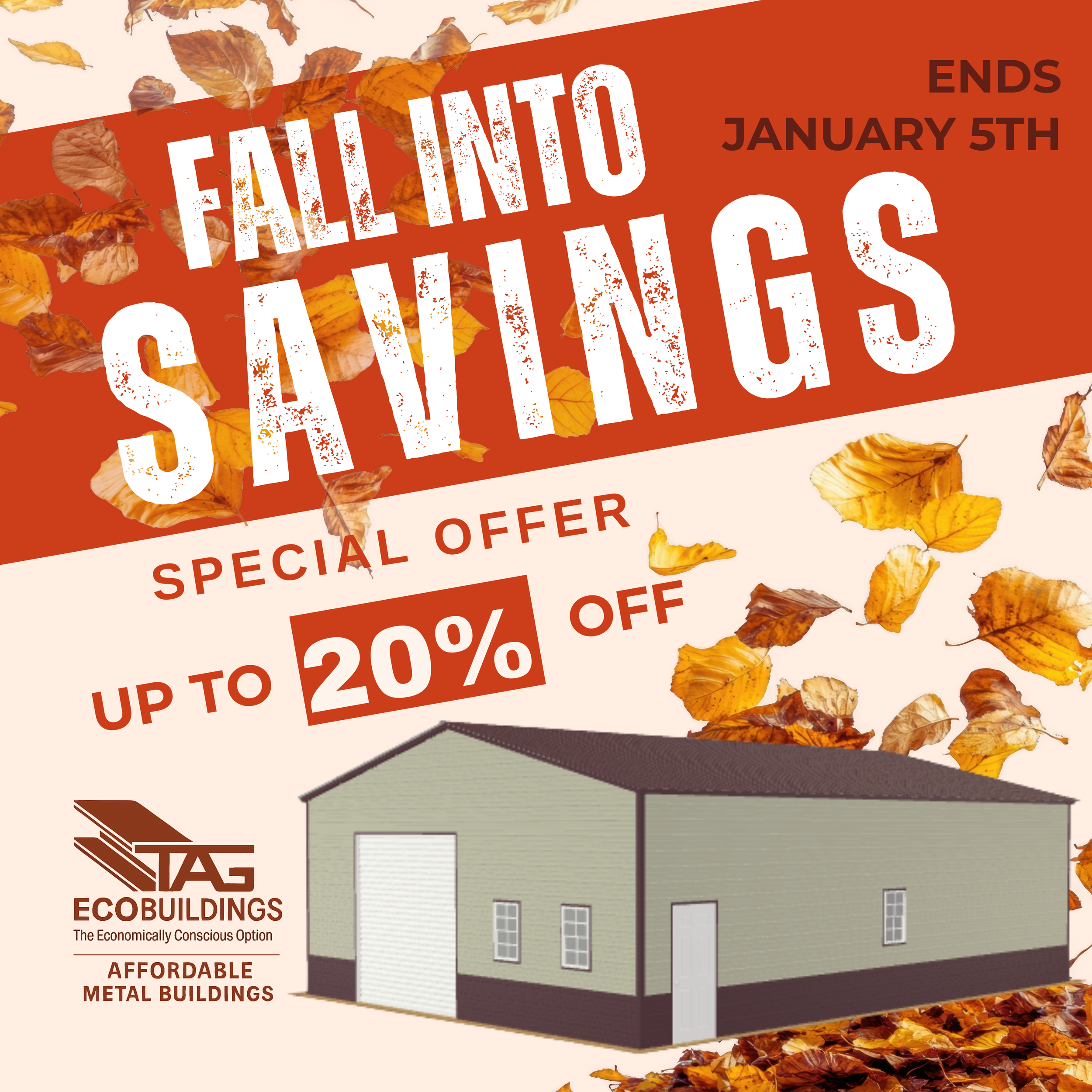 TAG ECO Build 20% off Savings Event
