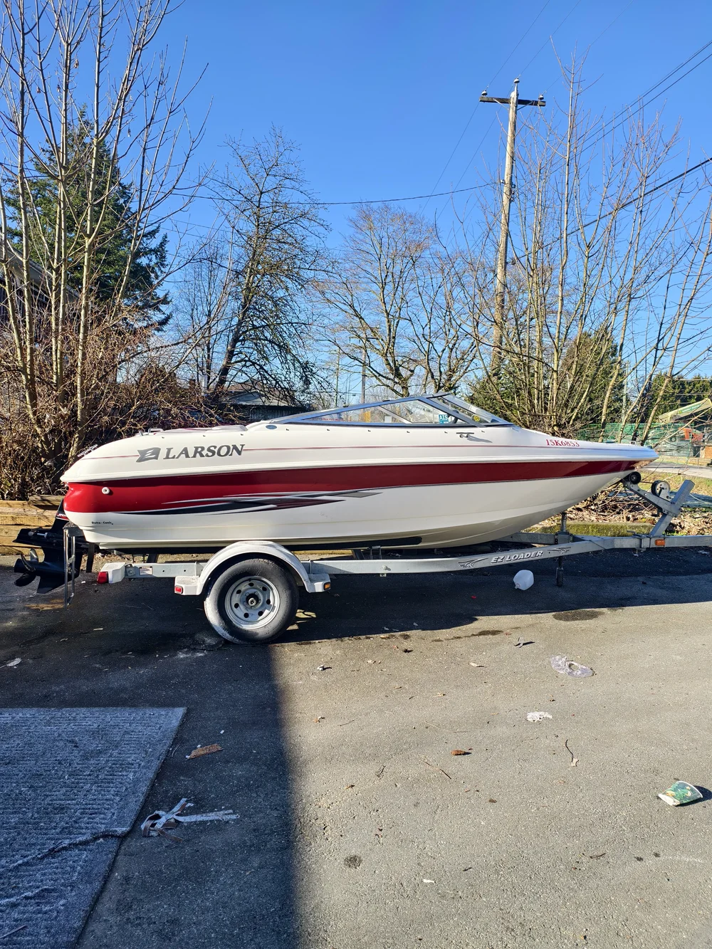 Boat on a trailer from our detailing portfolio