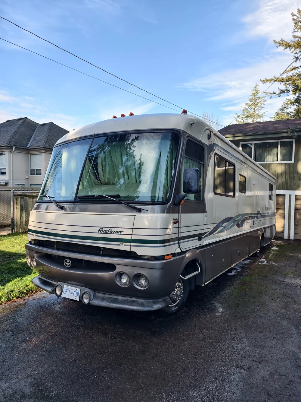 Motorhome exterior at a residential property