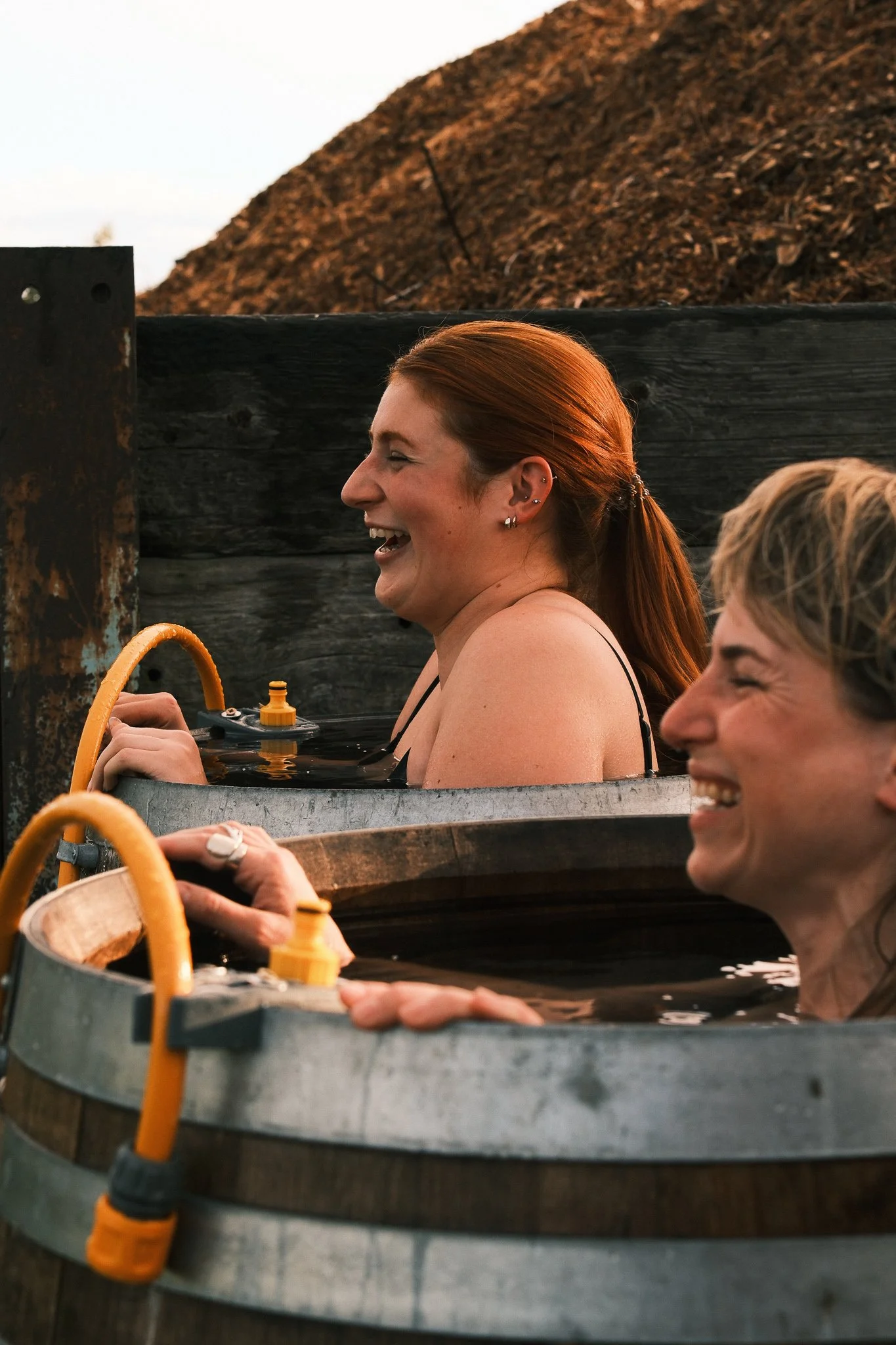 Cold plunge at Take Time Saunas, Lannock Farm, Hitchin, Hertfordshire