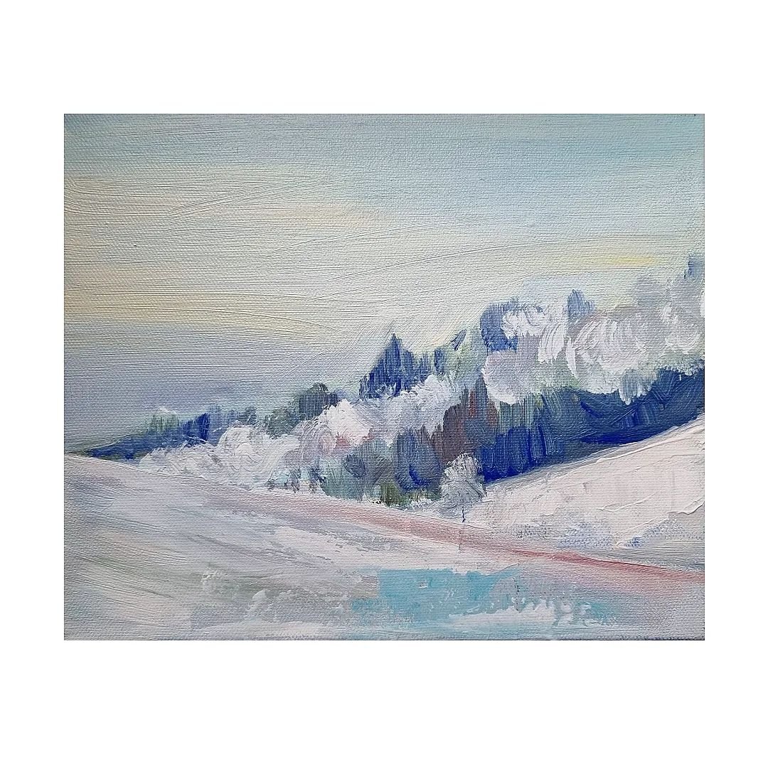 Winter landscape from Hadeland
Acrylic on canvas; 22x35 cm