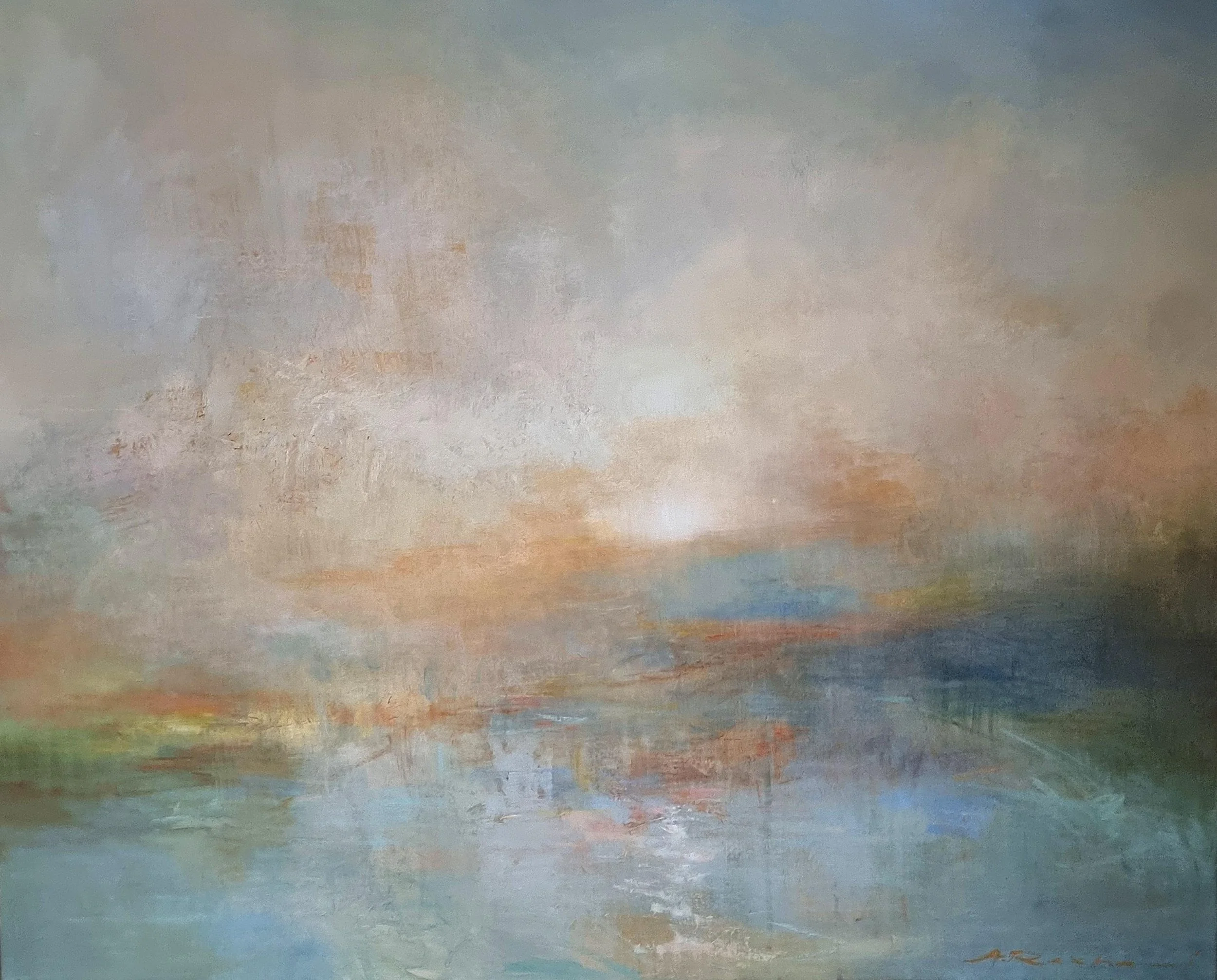 "AFTEN" olje på lerret. 120x100 cm  Solgt