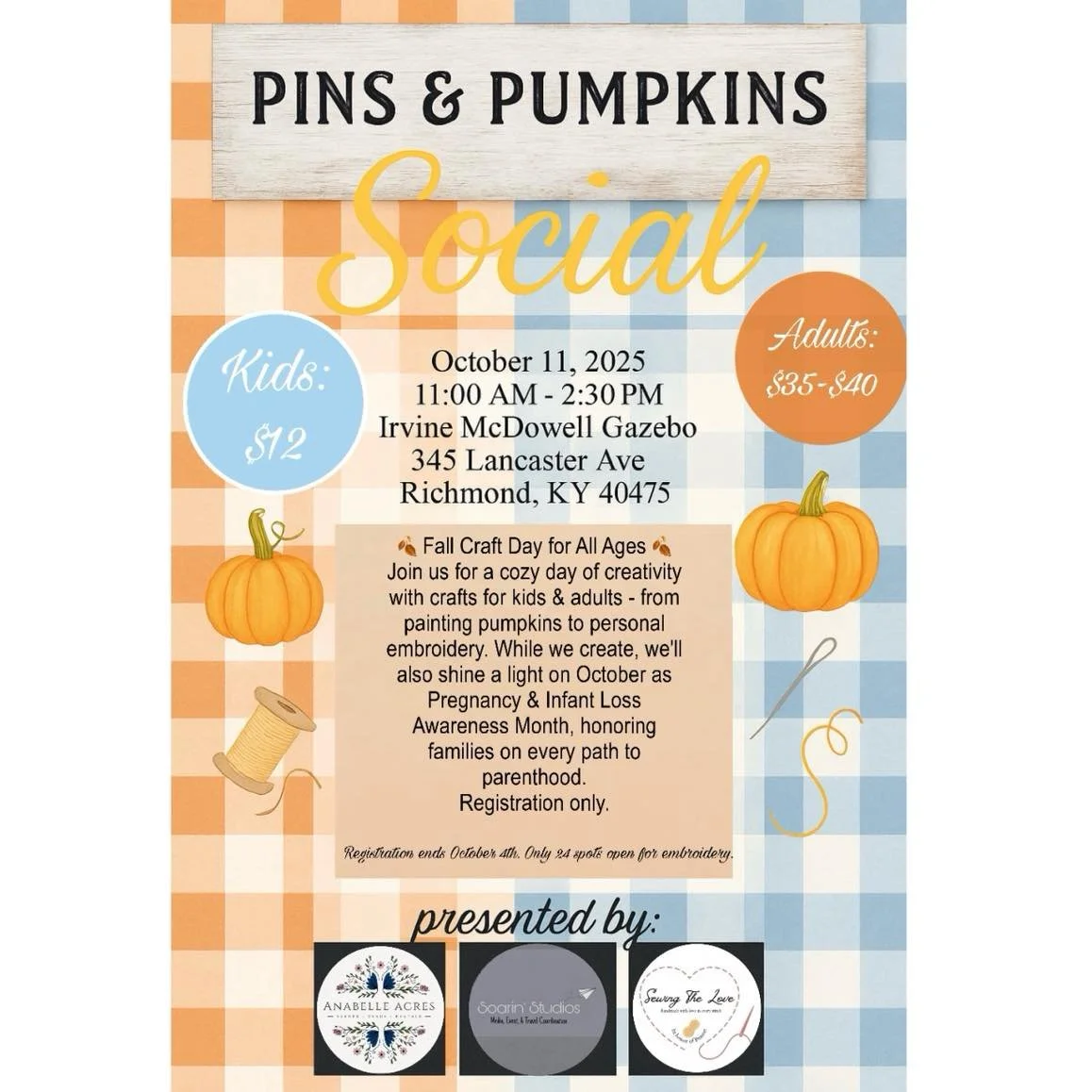 Pins & Pumpkins Social (Presented by Anabelle Acres, Soarin Studios, & Sewing The Love)