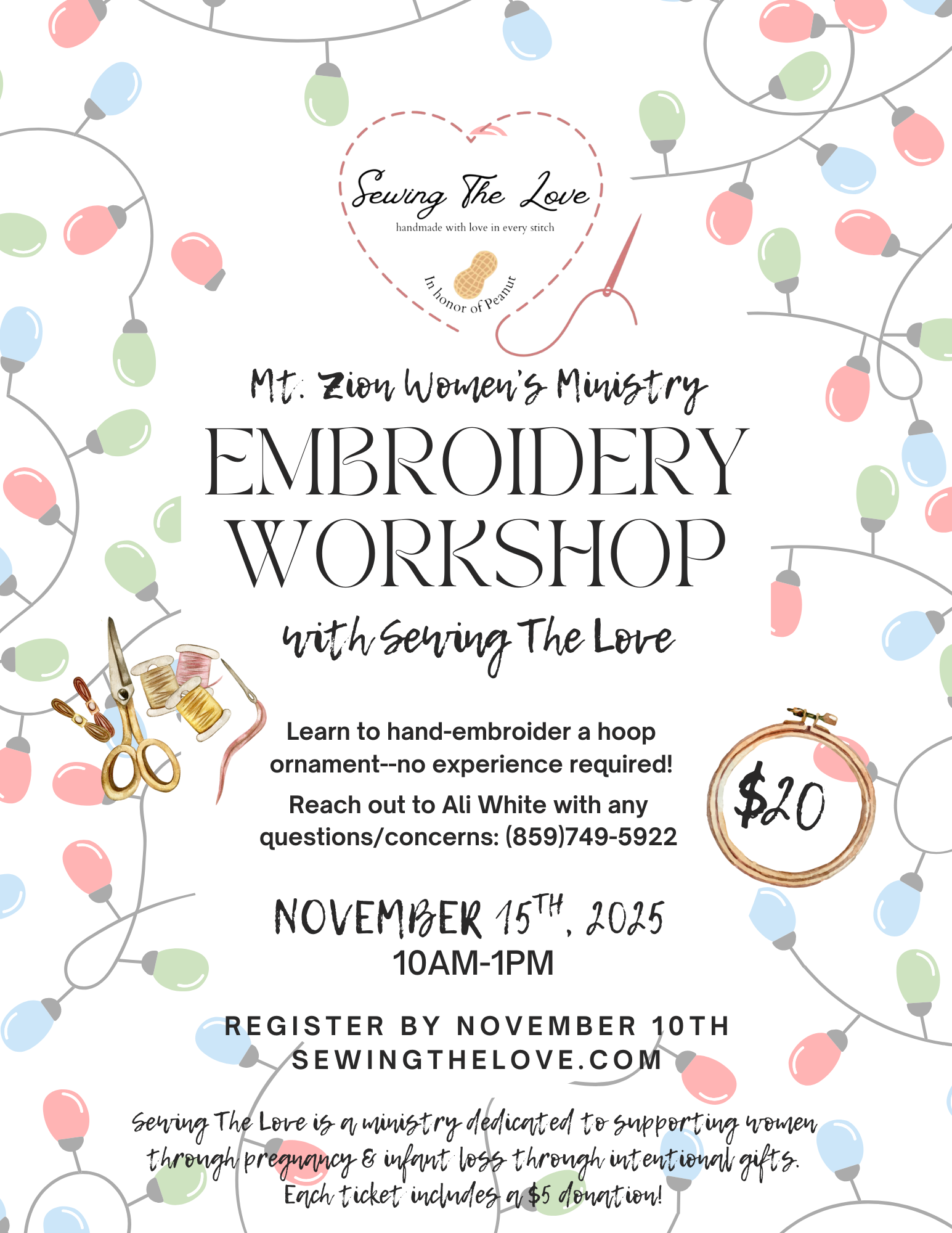 PRIVATE EVENT: Mt. Zion Women's Ministry Ornament Embroidery Workshop