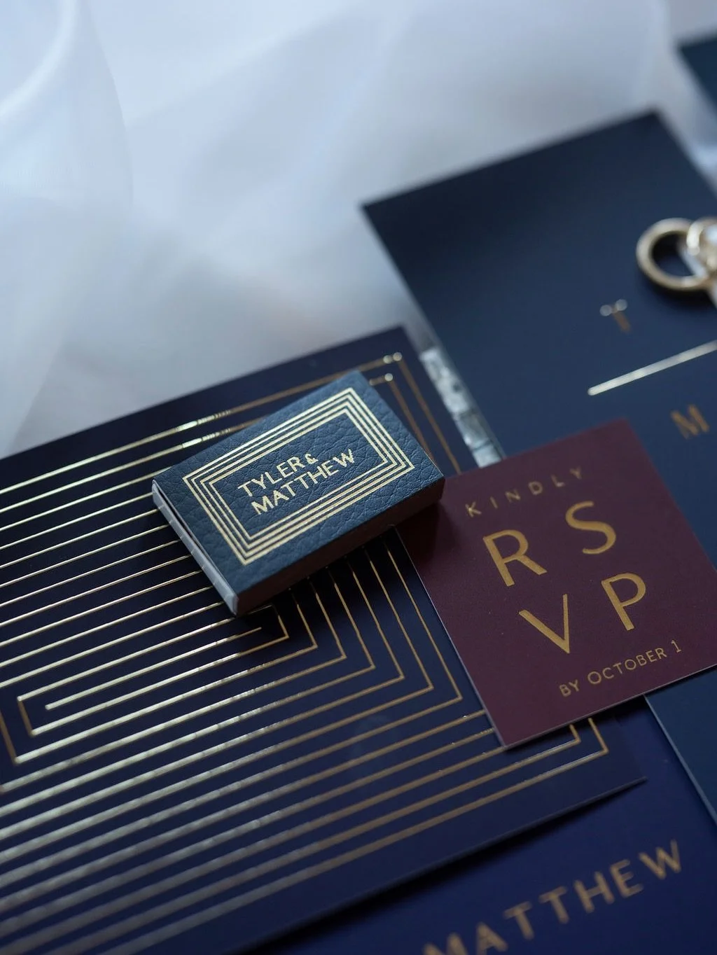 It&rsquo;s quite literally all about the details. 

For Matt + Tyler, showing their heritages, style and making their guests feel appreciated were at the top of their priorities. From a custom chuppah cover (handmade by Matt&rsquo;s mom) to individua