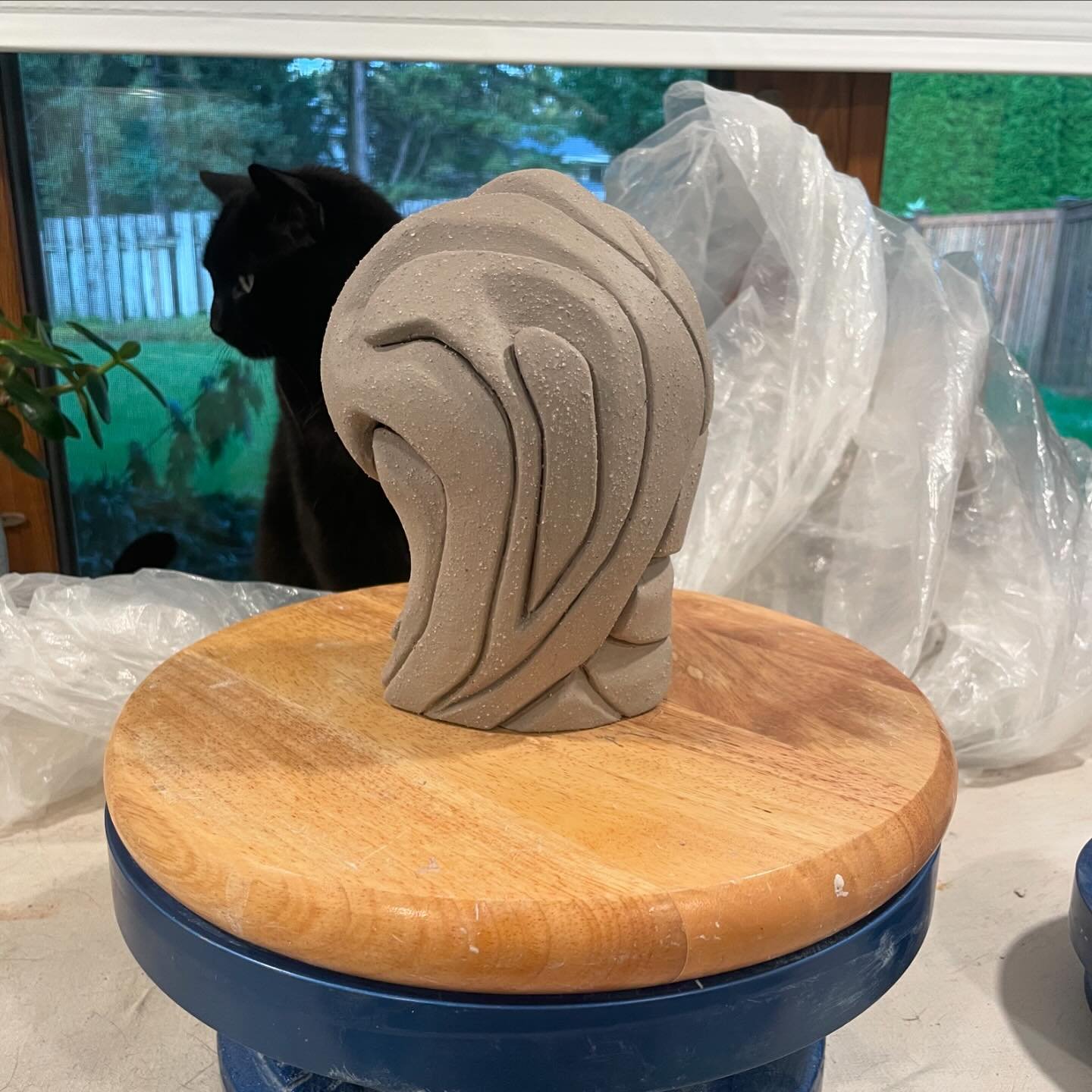 I&rsquo;ve been carving this one for a few weeks 👏🏼 my studio assistant approves.