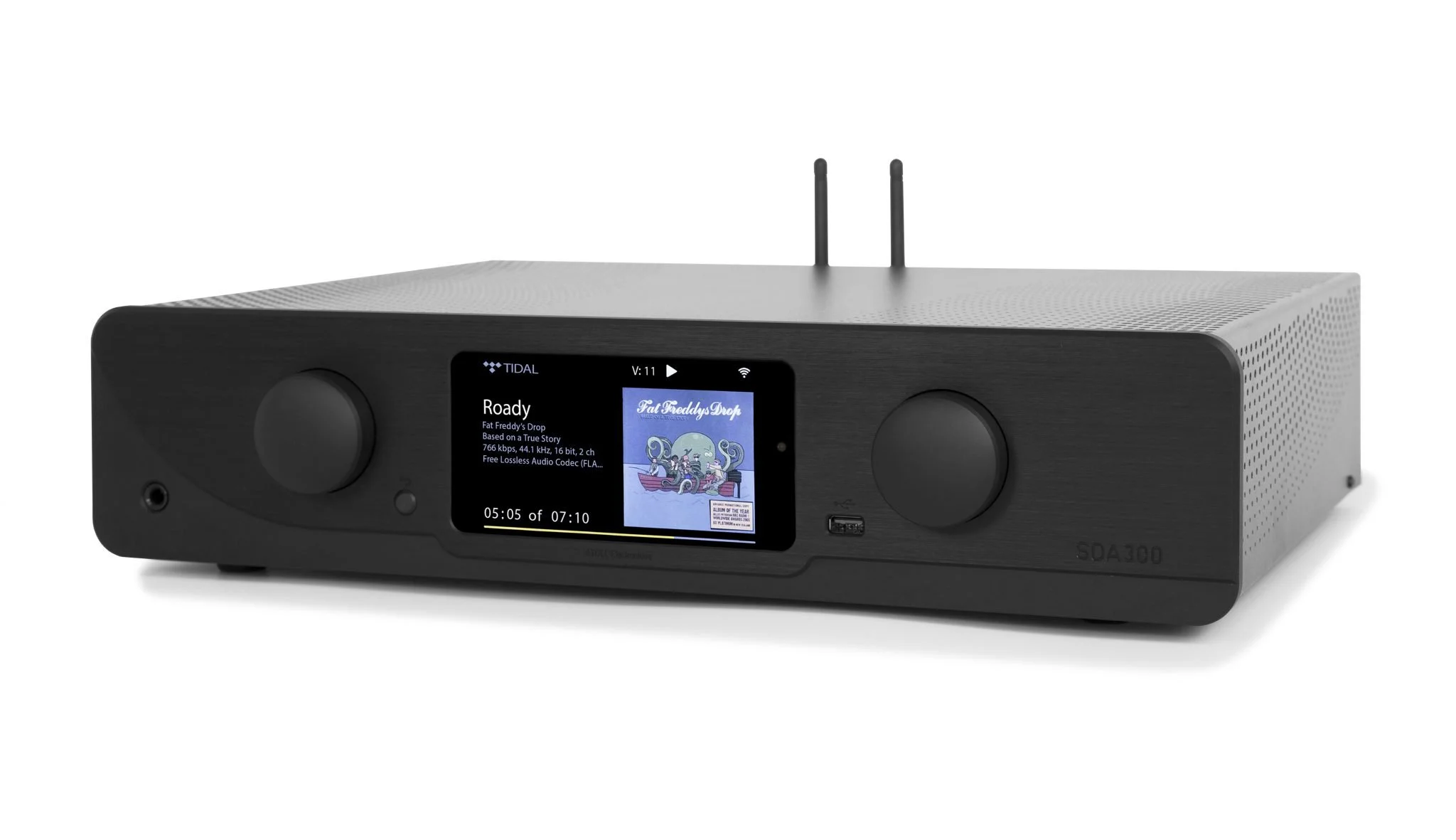 Atoll Electronique SDA300 integrated amplifier DAC music streamer in black anodized brushed aluminum finish