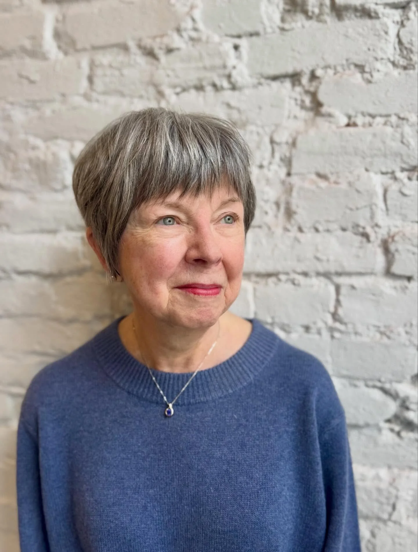 a little spring bang lift was all that was needed 🖤 so fun! cut by Heather #bixie #babybangs #razorcut #alchemy #drycut