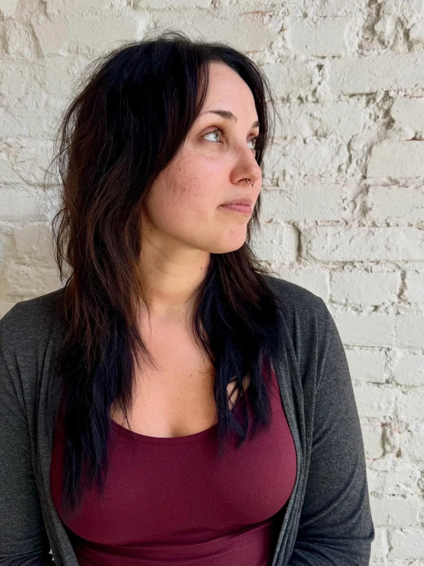 a wolf cut for Lexi by Heather #wolfcut #shag #curtainbang #drycut #alchemy