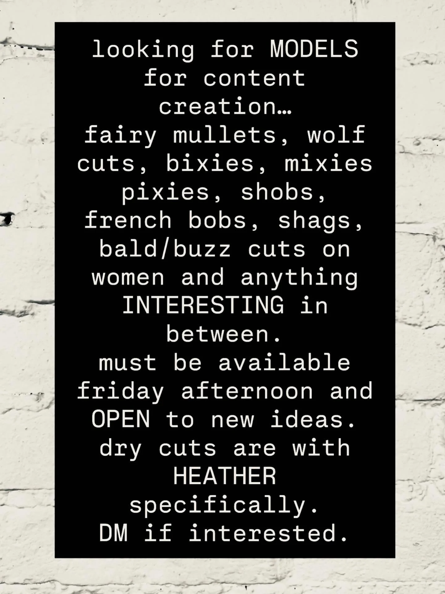 now taking models, dm if interested 🖤