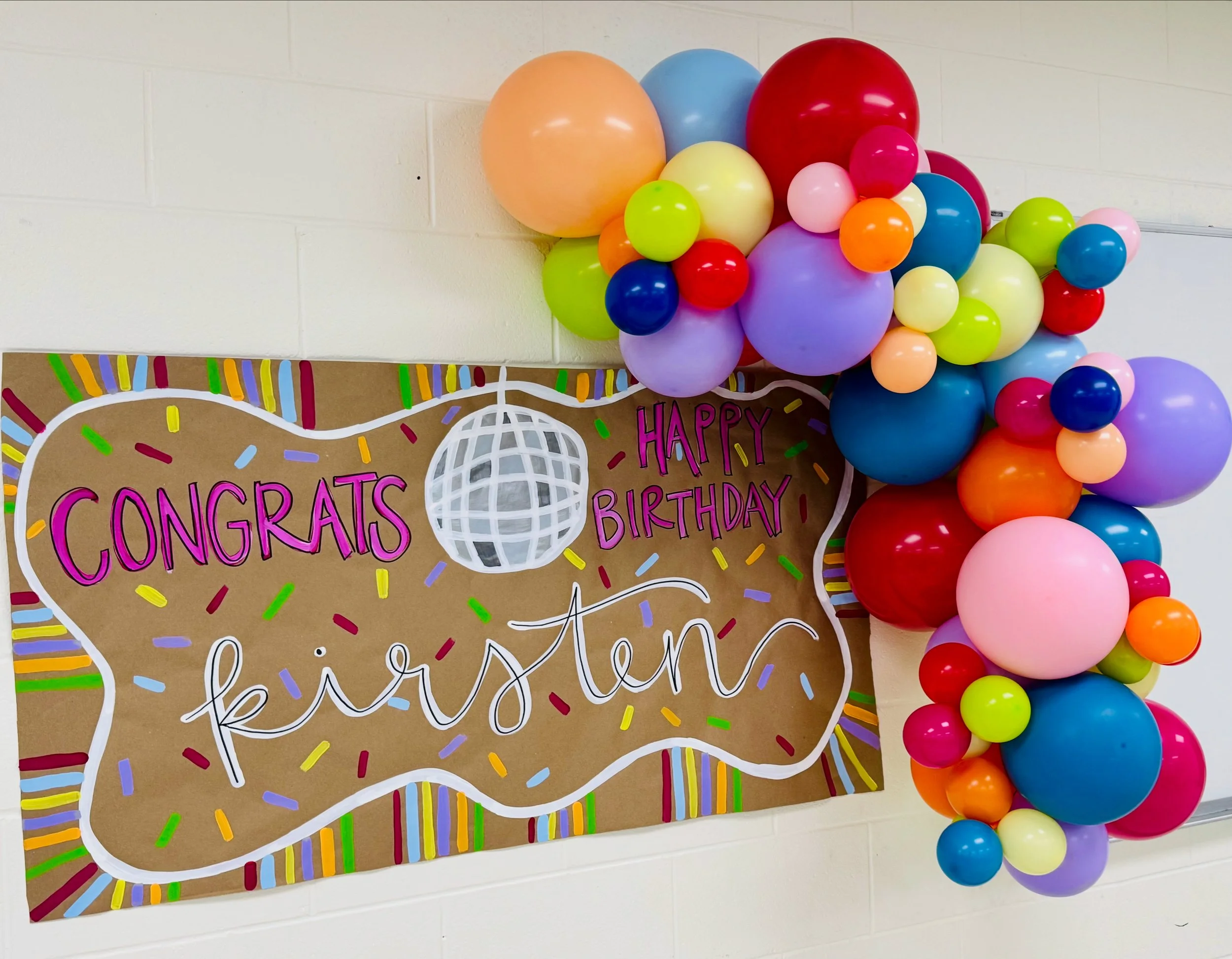 Birthday Party | Balloon Garland - 6 Clusters & Custom Sign | Louisville, KY