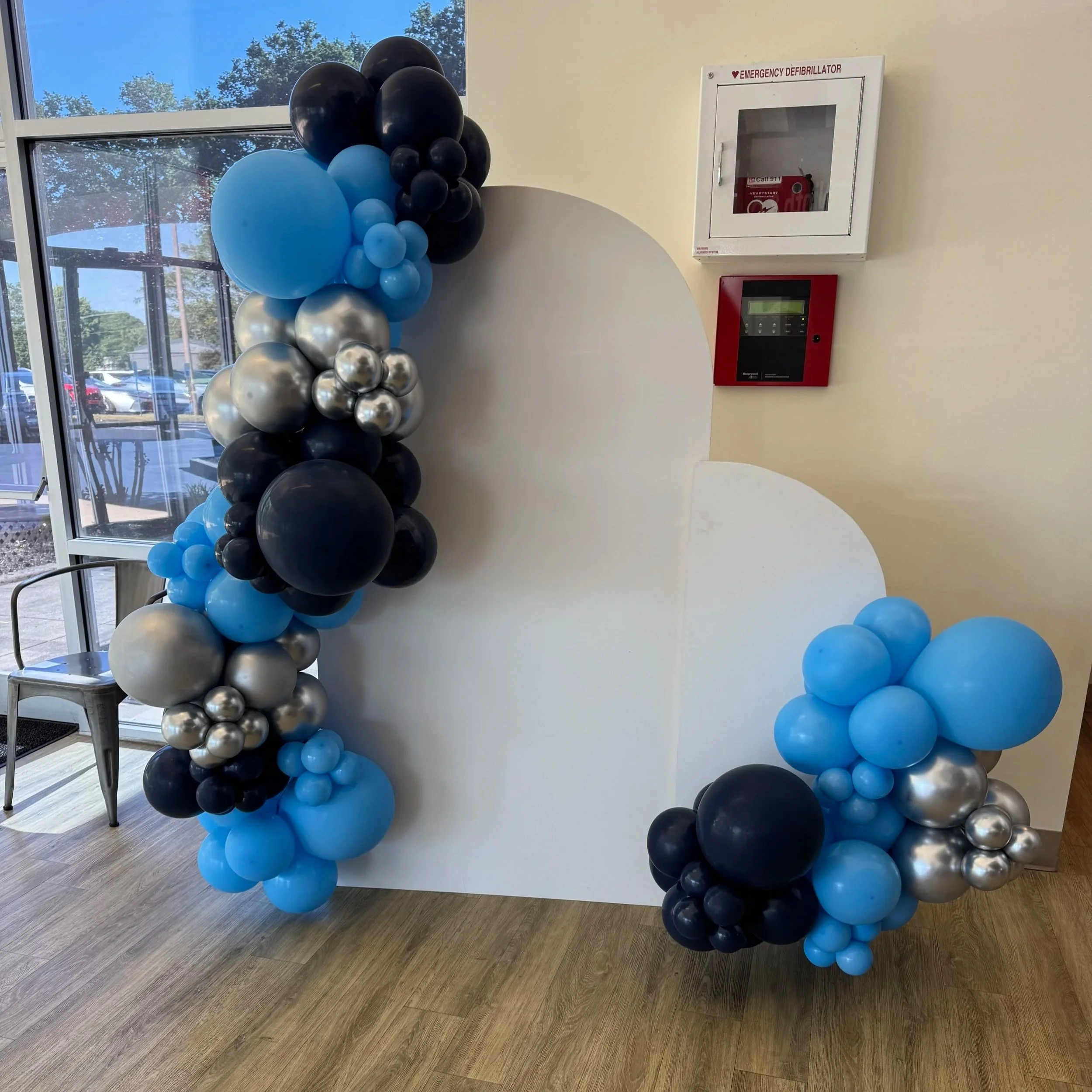 Grand Opening Celebration | 11 Cluster Balloon Garland with Wooden Arch Rentals | Louisville, KY