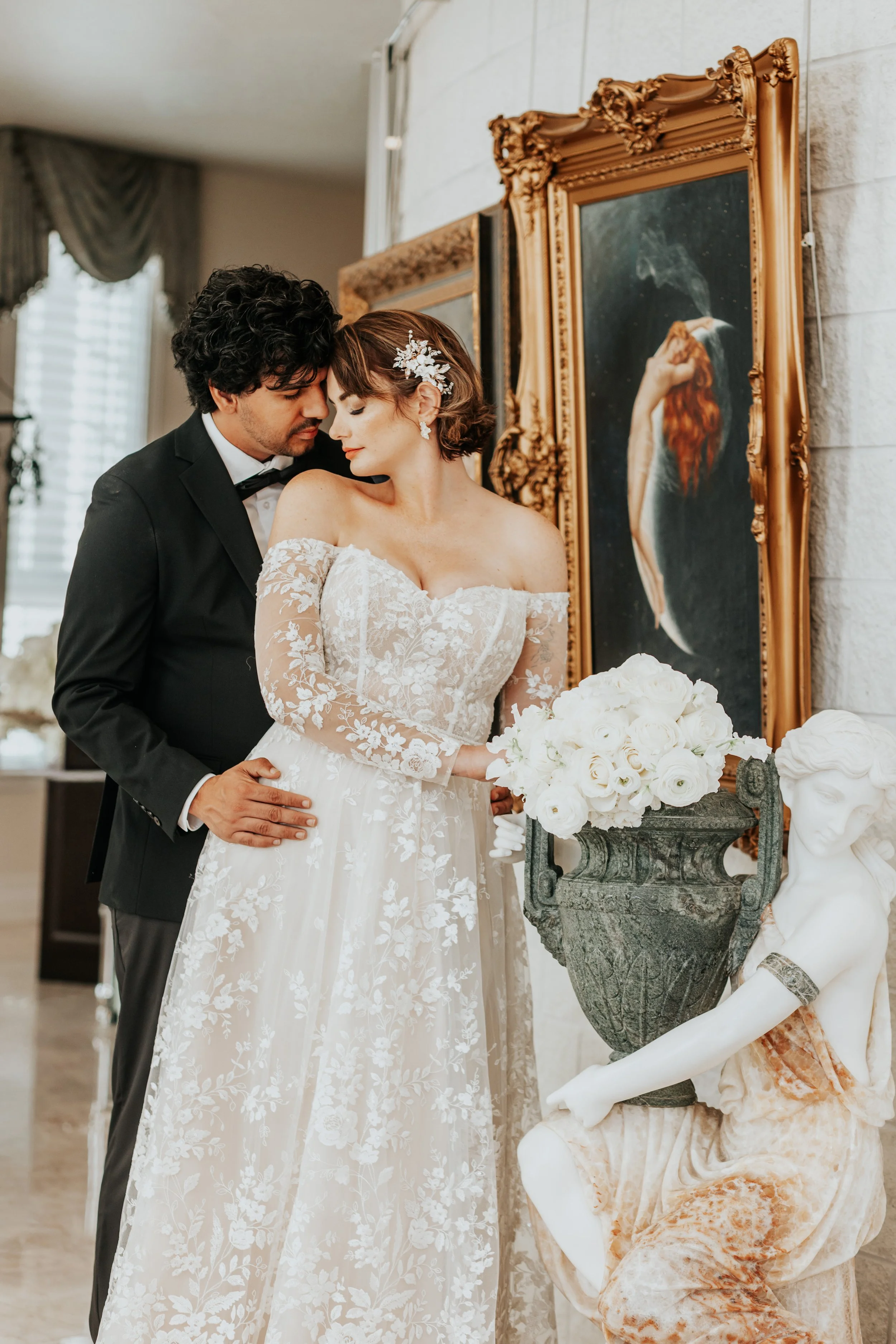 romantic wedding portrait with timeless editing by a film-inspired tampa wedding photographer