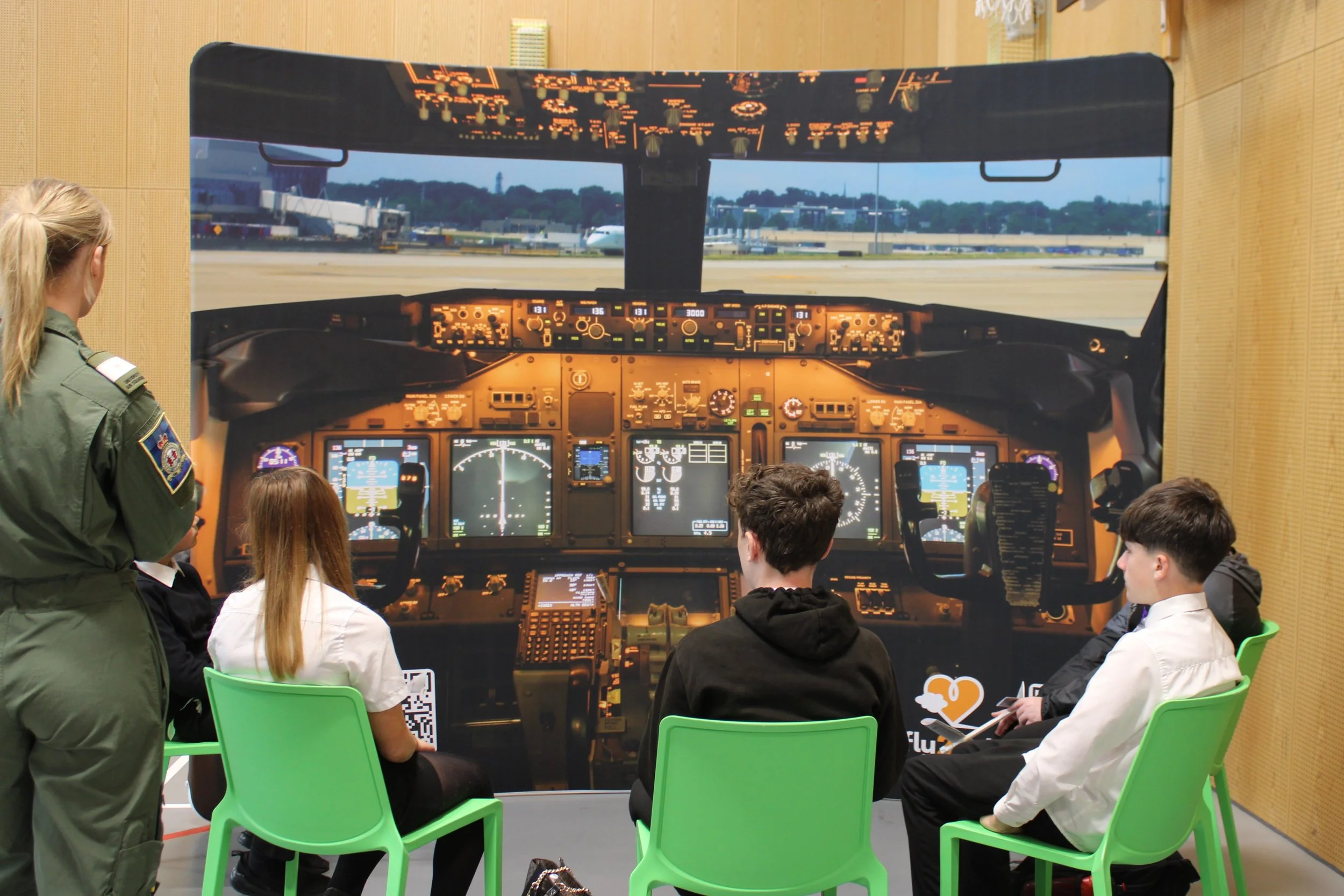 Learning about the cockpit inside a jet