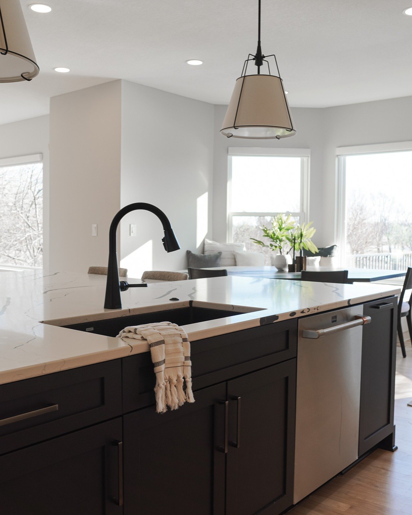 The kind of kitchen you'll never want to leave. - Swipe to reveal the before! 🤍 

Contractor/ Cabinetry: Remodeling Contractors