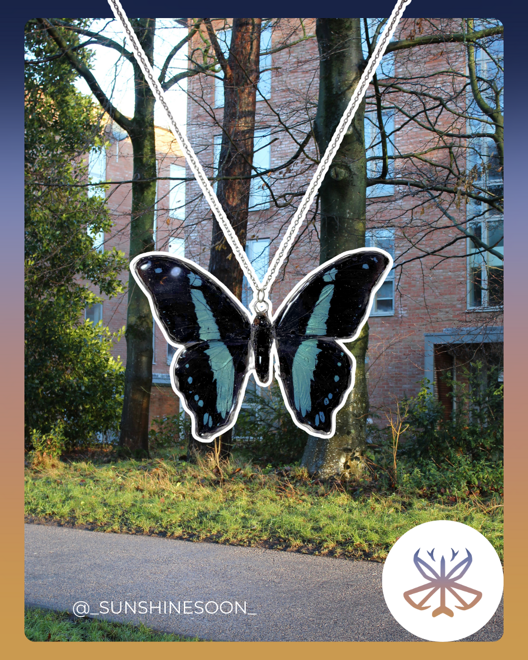 Green Banded Swallowtail Necklace