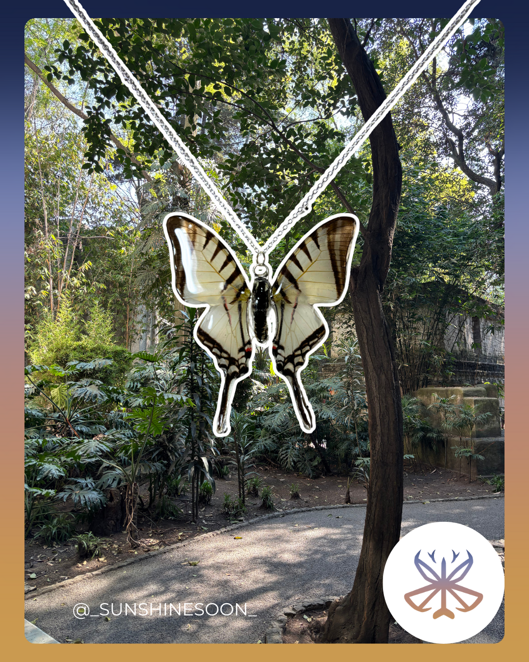 Common Swordtail Full Butterfly Necklace