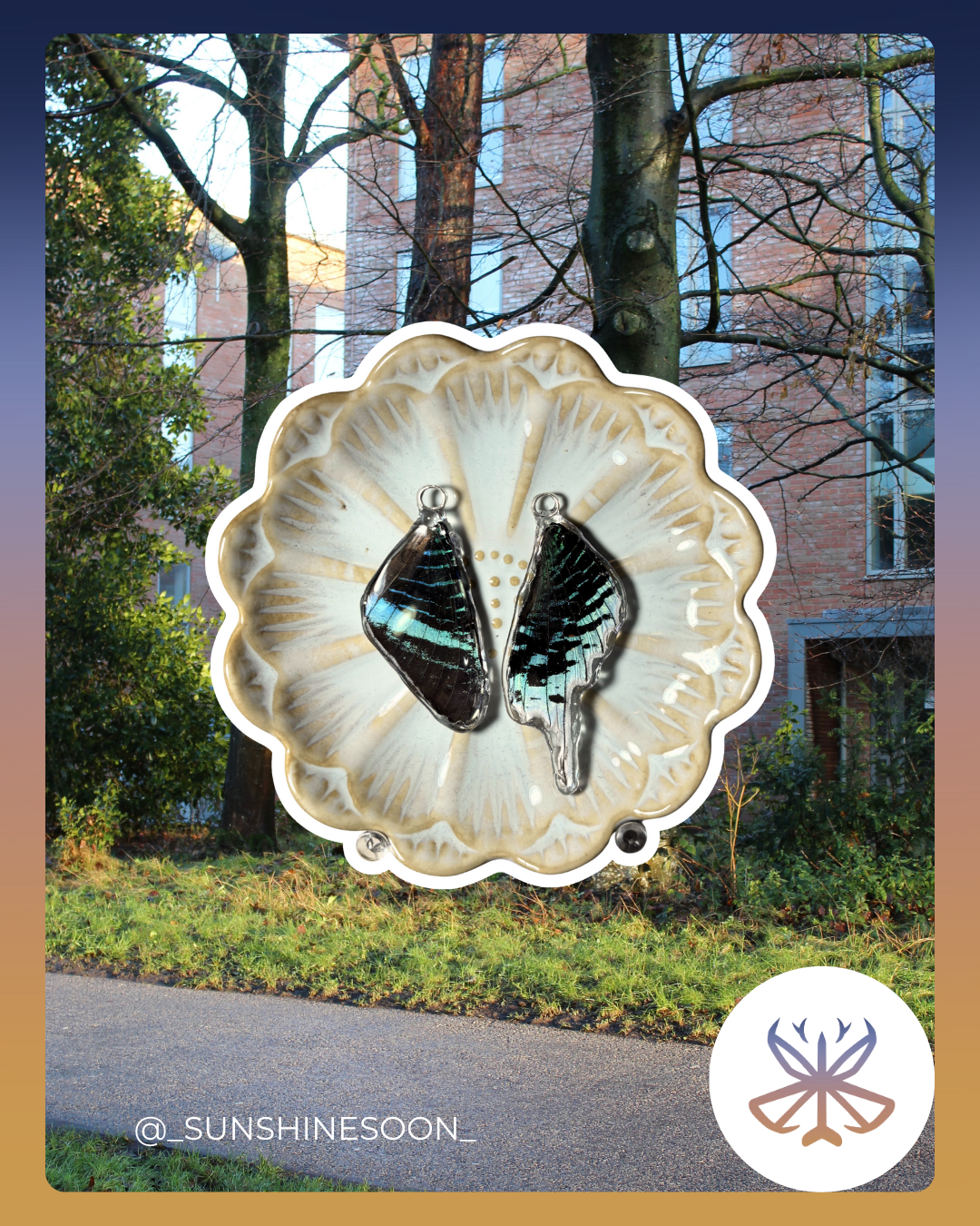 Green-Banded Urania Moth Pendants