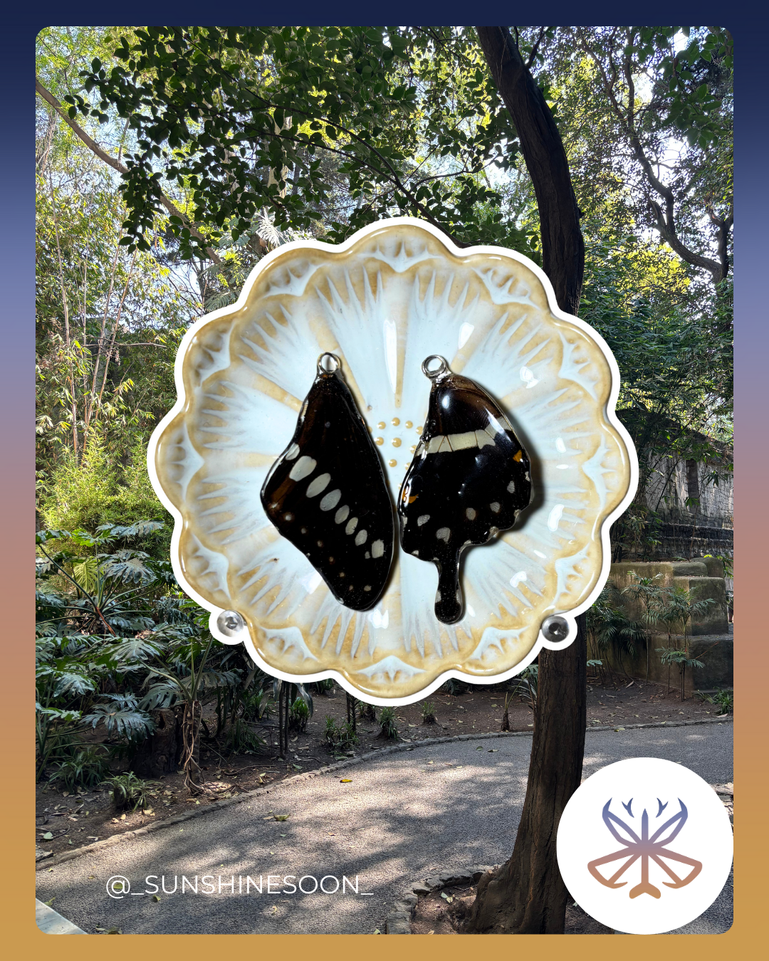 Black butterfly wing Pendants