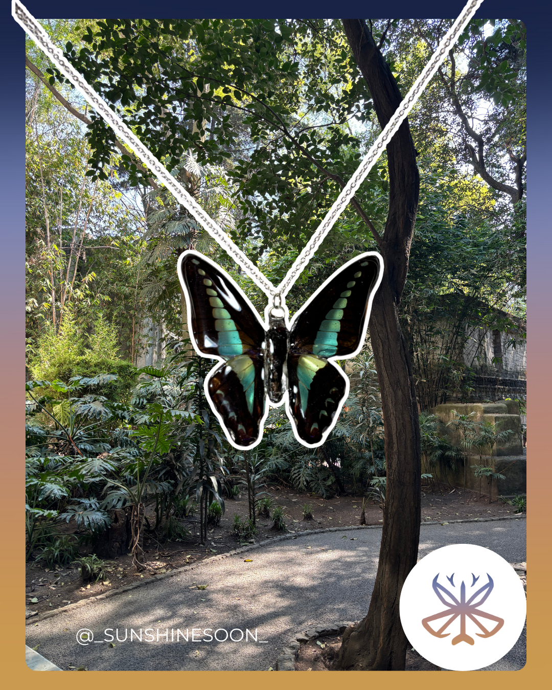 Bluebottle Full Butterfly Necklace