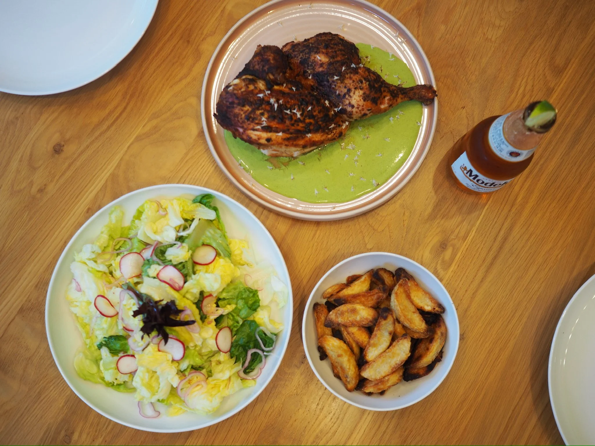 Roast Chicken &amp; Potatoes with Aji Verde