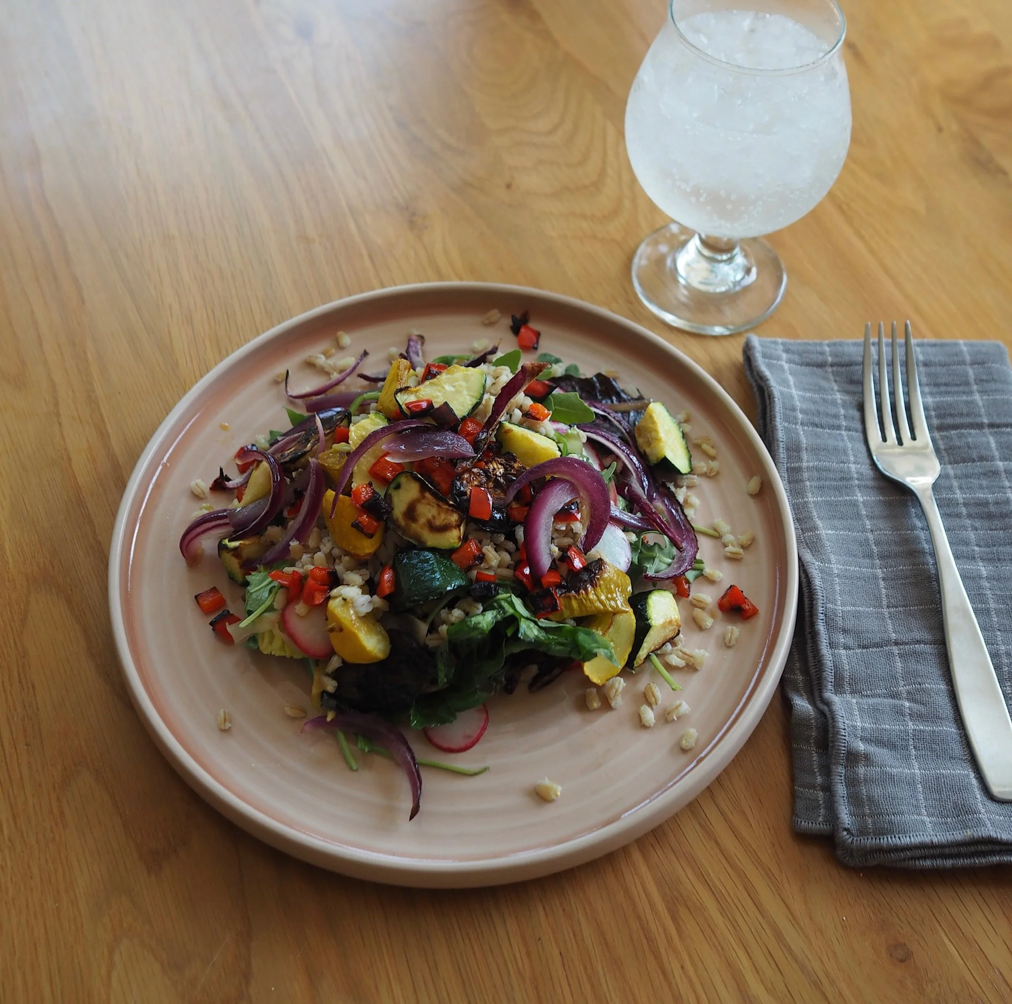 Barley Salad with Patty Pan Squash