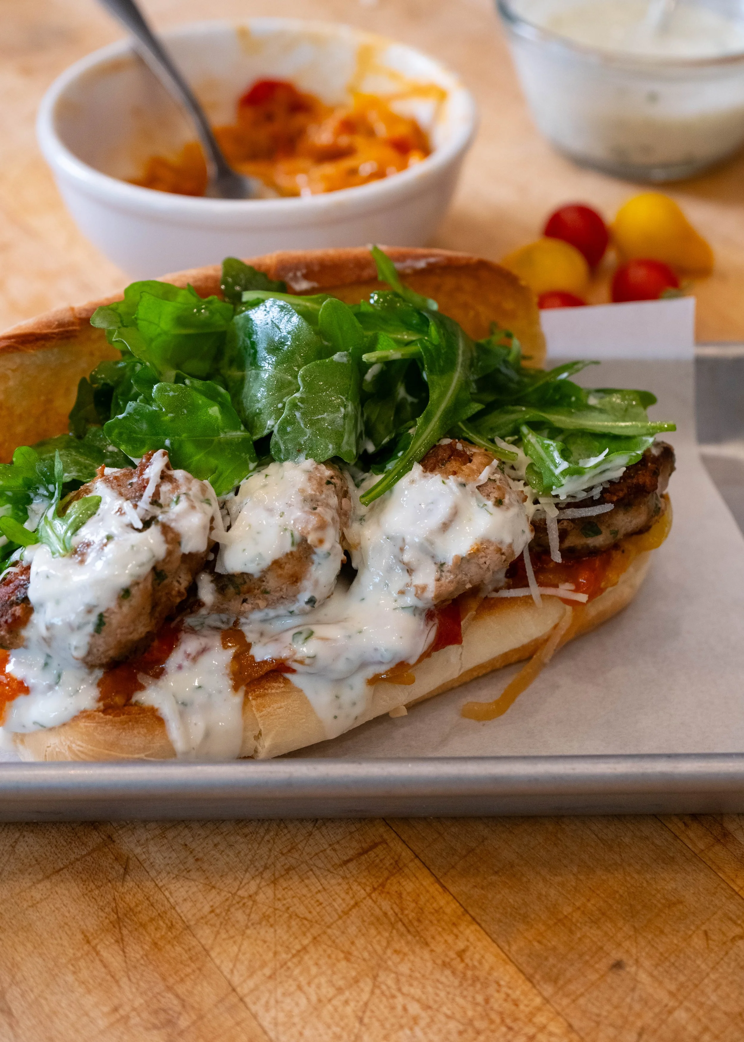 Lebanese Meatball Sandwich