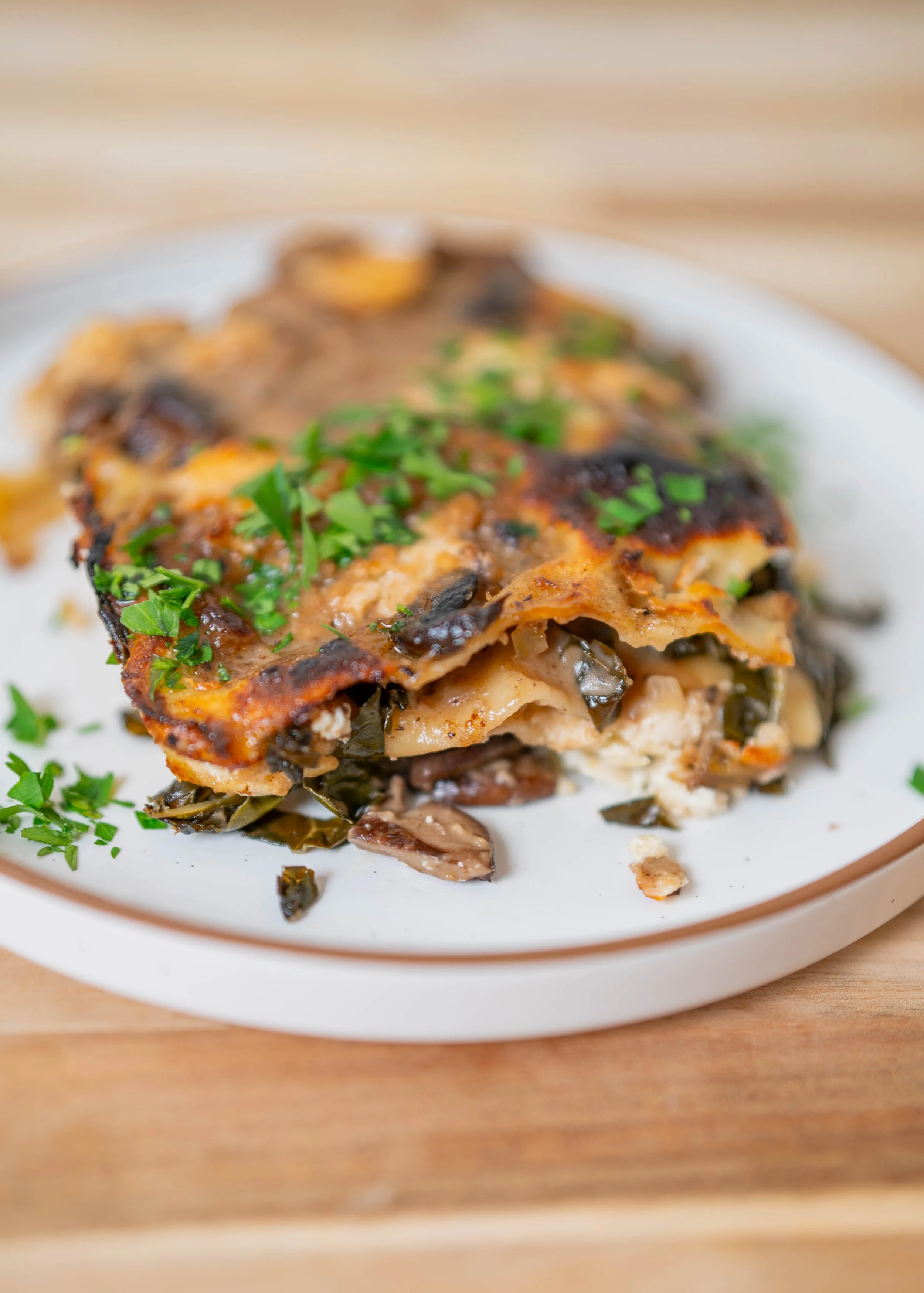 White Lasagne with Kale &amp; Mushrooms