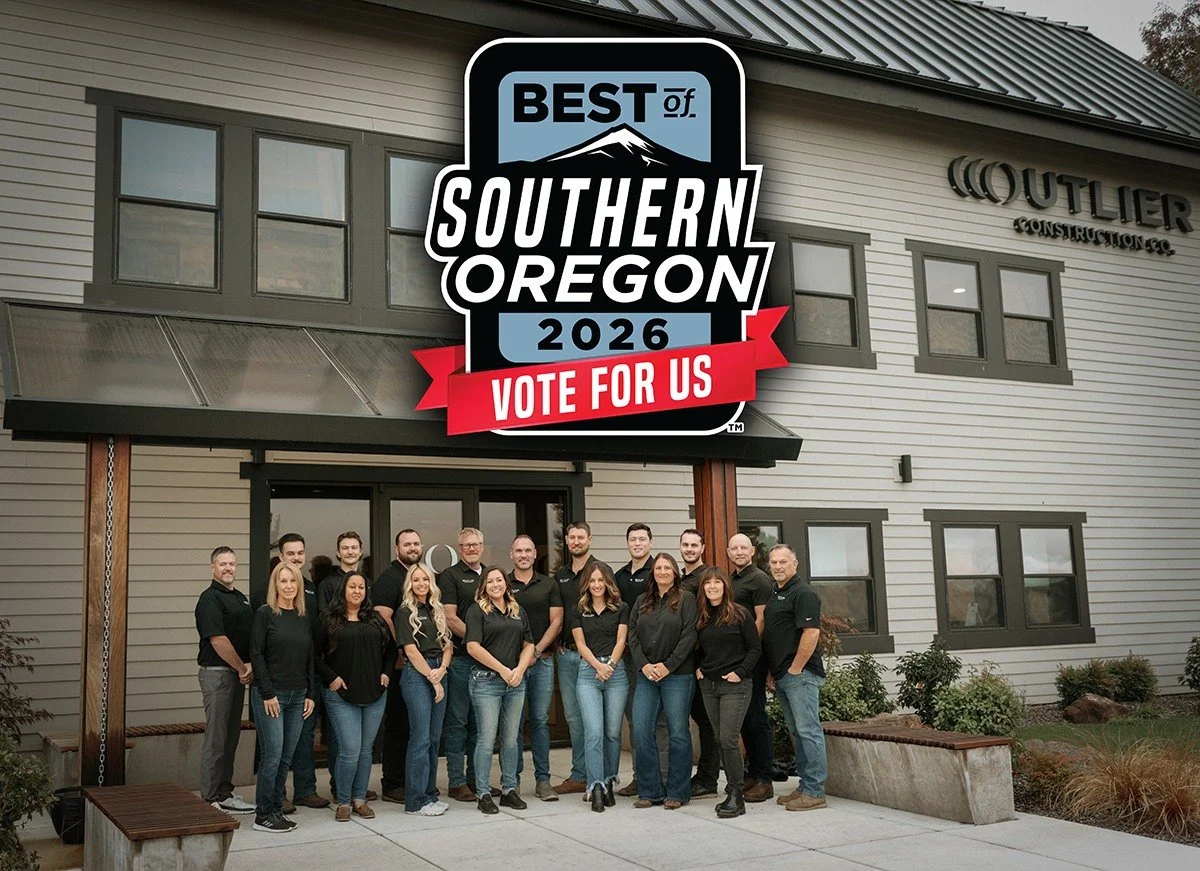 BIG NEWS: Outlier Construction has been nominated for The Best Place to Work in Southern Oregon!

We&rsquo;re proud of our team and the culture we&rsquo;ve built, and we&rsquo;d be grateful for your support in helping us bring this one home.

You can