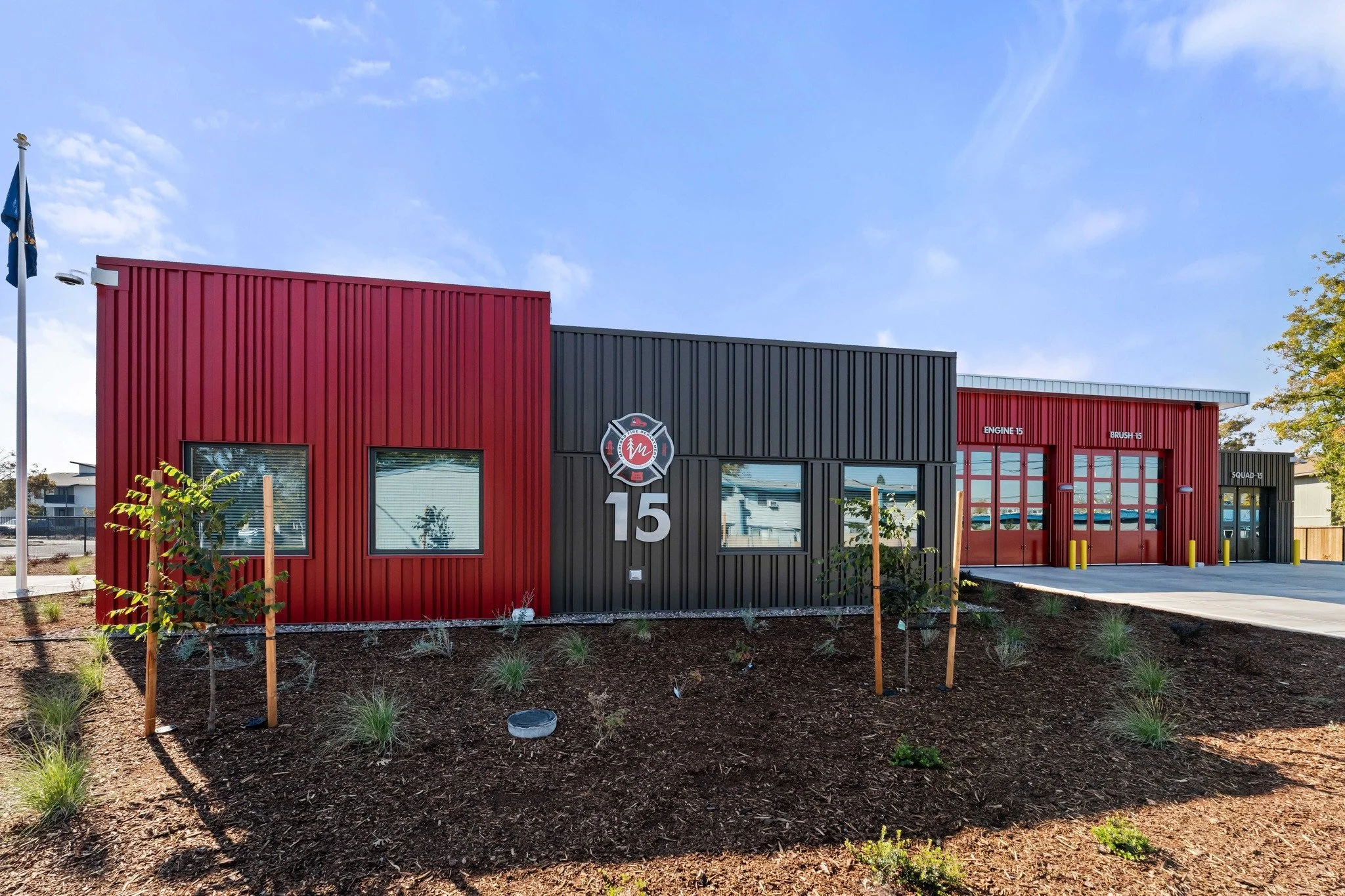 Medford Fire &amp; Rescue Station #15 is complete! Replacing Fire Station #5 that served the community for more than 50 years, here&rsquo;s what makes this project unique:

🏗️ Built in phases: Fire crews needed to remain ready to respond throughout 