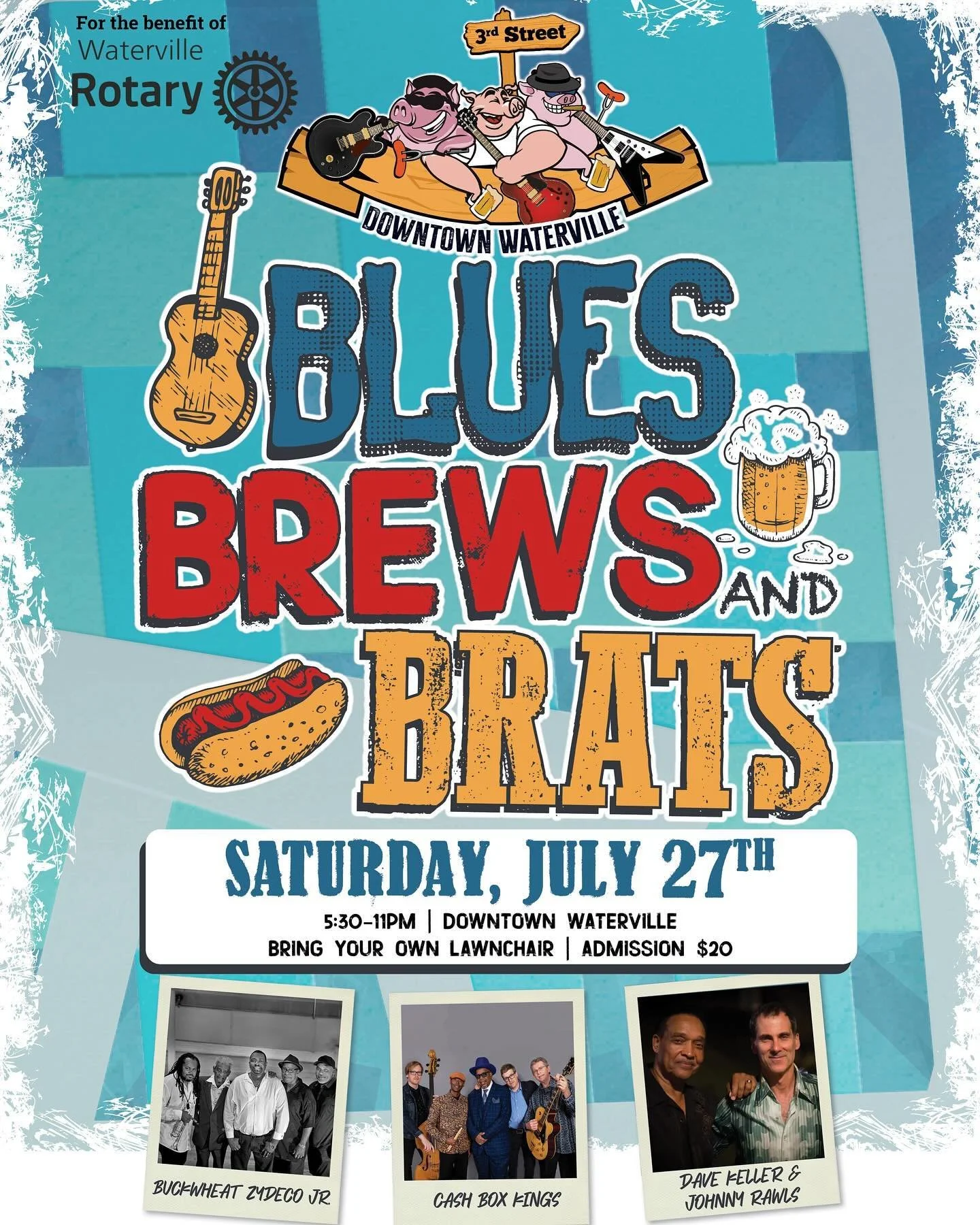The 9th Annual Blues, Brews, &amp; Brats event is coming up FAST. See you Saturday, July 27th at 5:30 p.m. for our favorite night of the summer! #WatervilleOhioRotary #Rotary #MusicFestival #CharityEvent #Waterville #WatervilleOhio