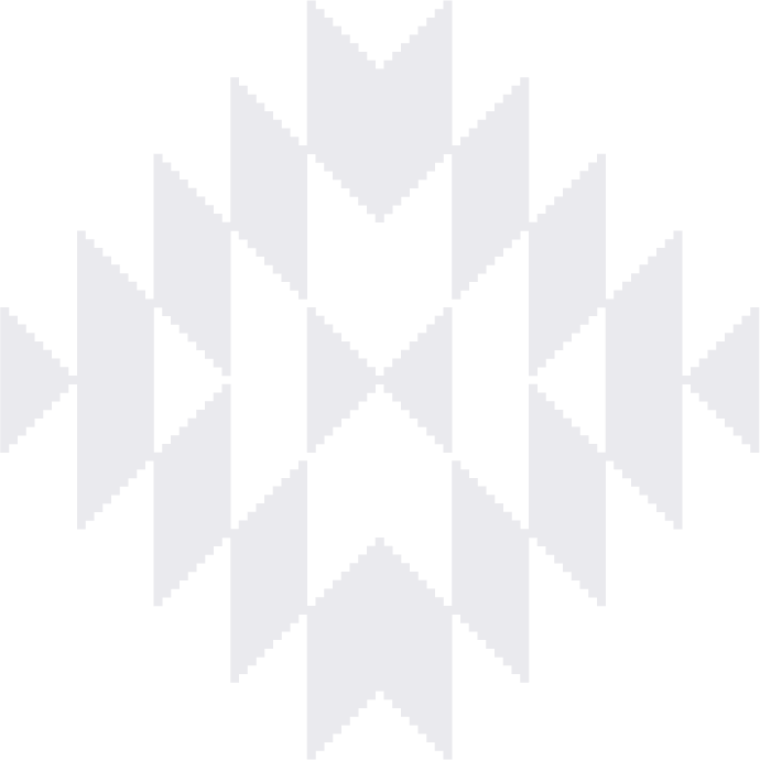 A geometric pattern with a symmetrical arrangement of light gray triangles and chevrons