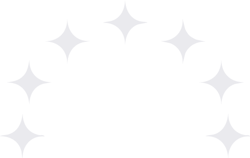 White background with light gray star-shaped patterns.