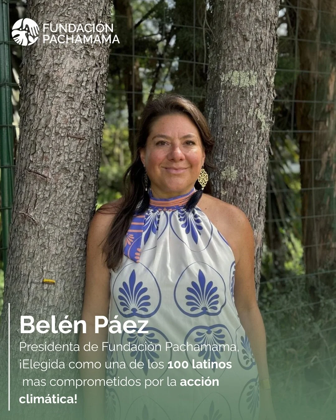 💚 Celebramos el reconocimiento de nuestra presidenta, Bel&eacute;n P&aacute;ez, en la lista de Los &ldquo;100 Latinos m&aacute;s comprometidos con la acci&oacute;n clim&aacute;tica 2025&rdquo; @sachamamaorg, conviertiendose en la primera ecuatoriana