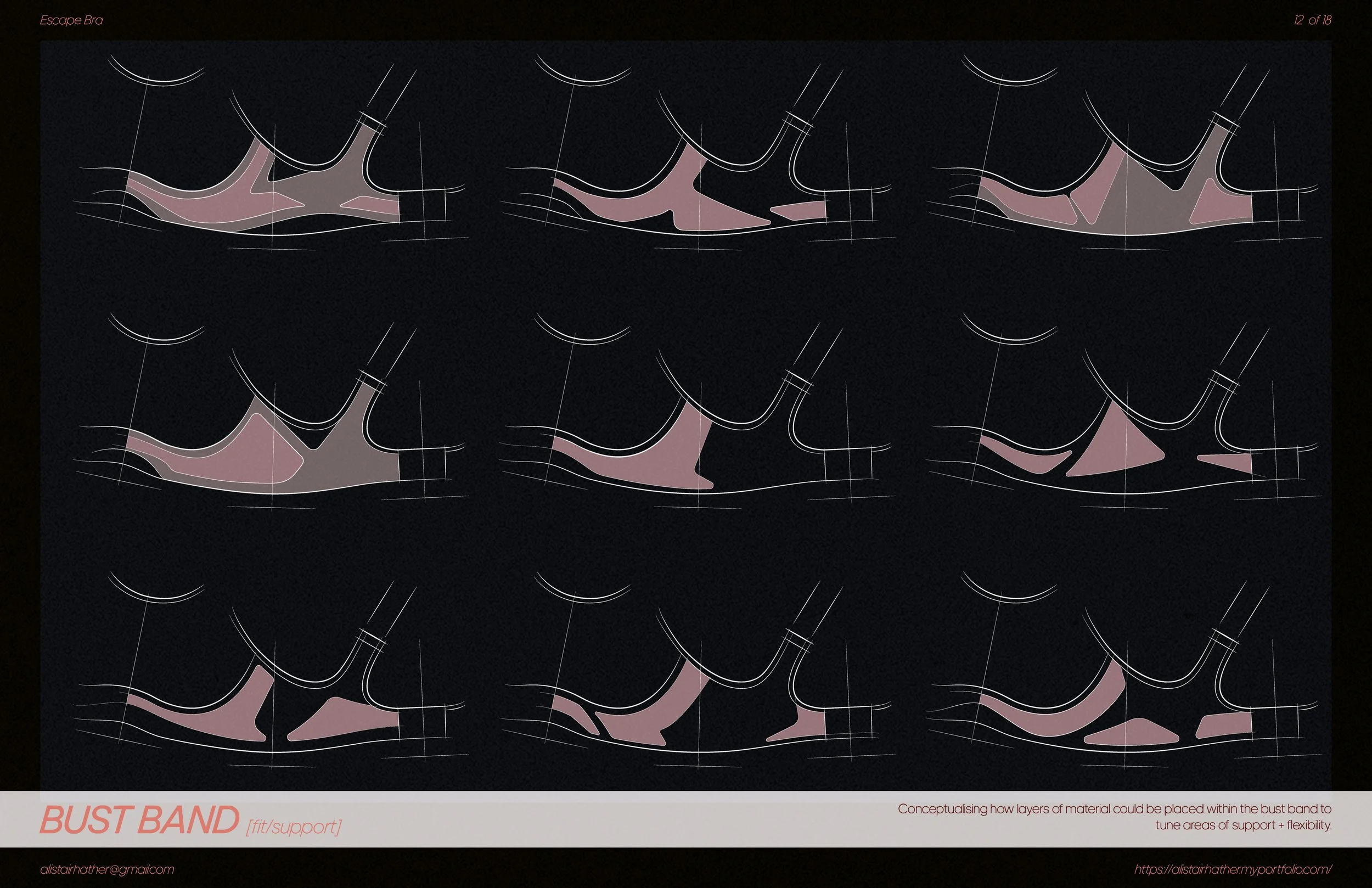 Design Sketches - Flexible Support, bust band, Sketch, Design, Concept Design