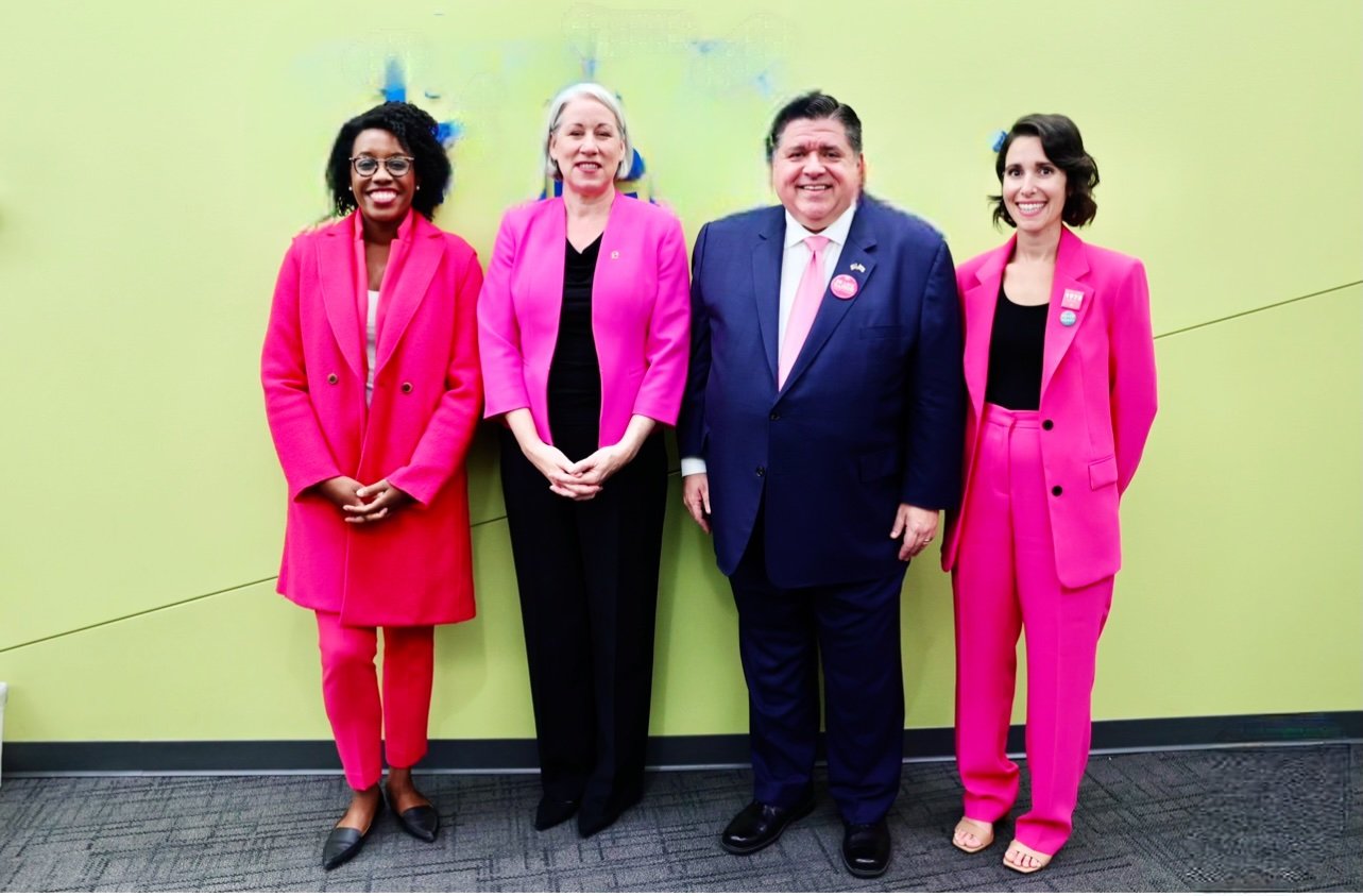 Annie with Govenor Pritzker and Congresswoman Underwood