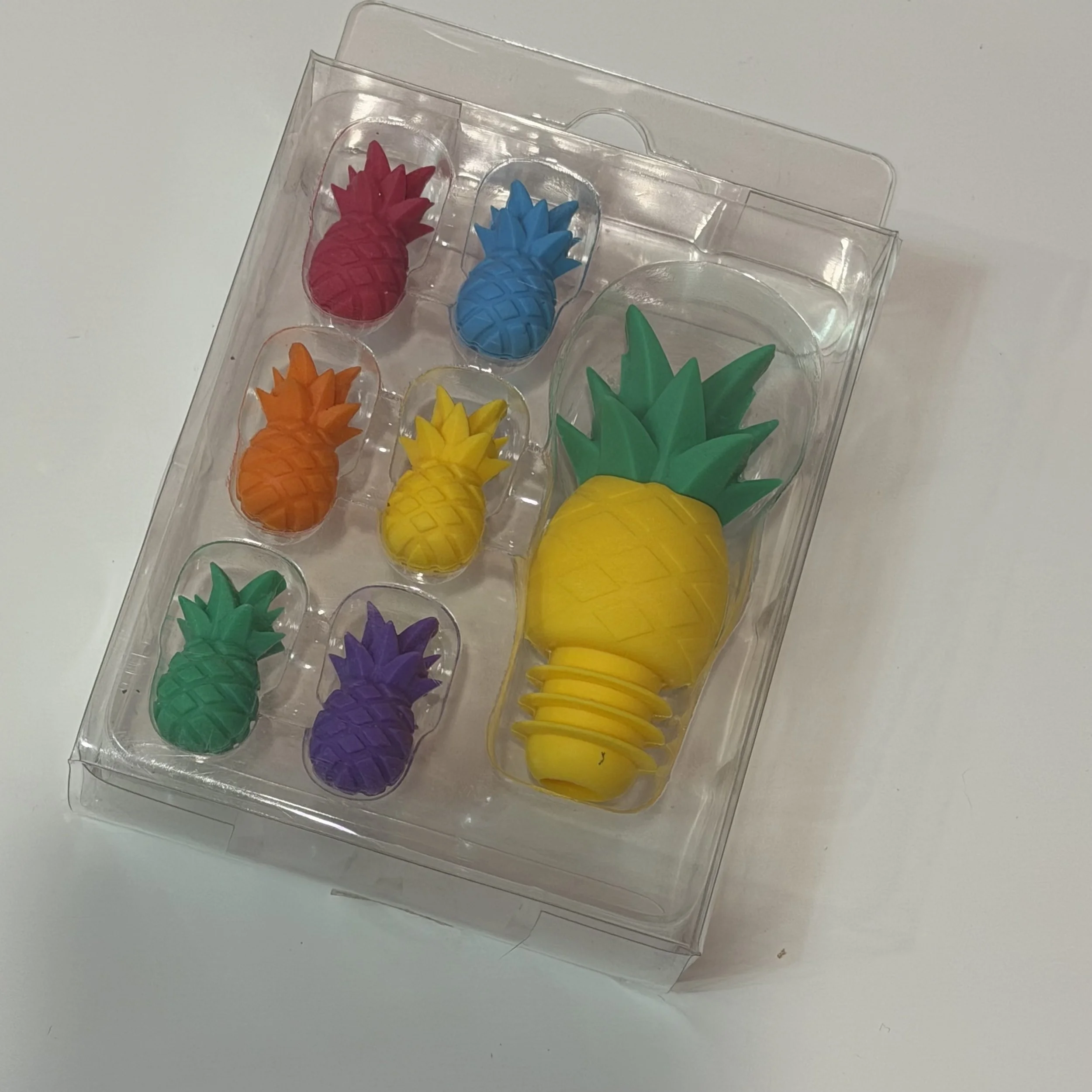 Pineapple wine glass charms