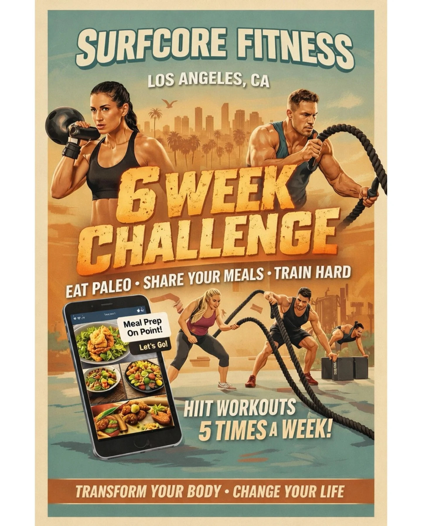 🔥 6 WEEK CHALLENGE IS LIVE 🔥

Ready to lock in, lean out, and feel strong again?
Join our SURFCORE FITNESS 6-Week Challenge in Los Angeles.

✔️ HIIT workouts 5x/week
✔️ Eat Paleo
✔️ Share meals for accountability
✔️ Real training. Real results.

No