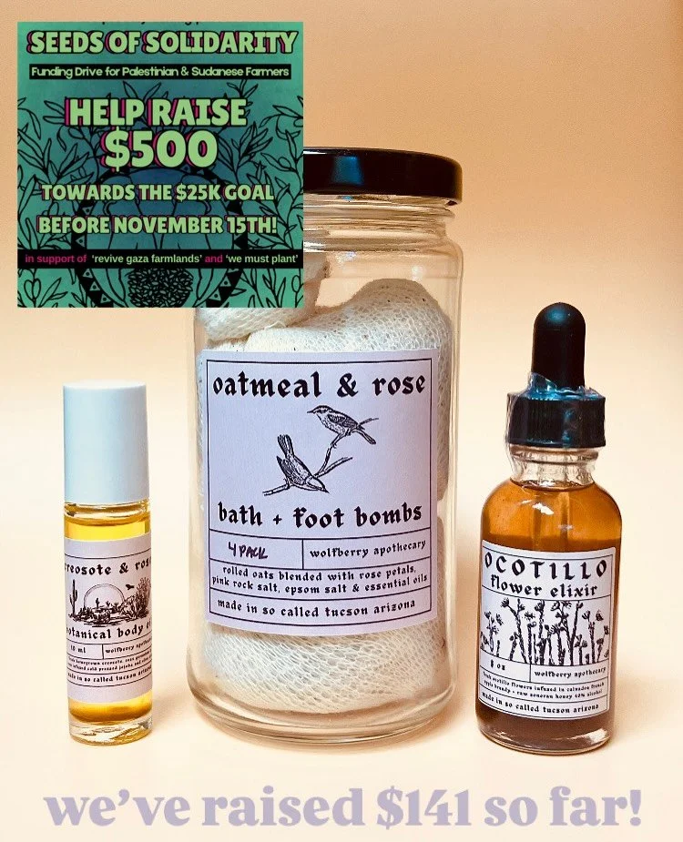 WE HAVE RAISED $141 SO FAR! HELP US REACH OUR $500 GOAL THIS MONTH?
honored to join @guelph4palestine in efforts to fundraise in solidarity with revive gaza farmlands & we must plant sudan 🤲🏼
in our raffle, participants will have a chance to