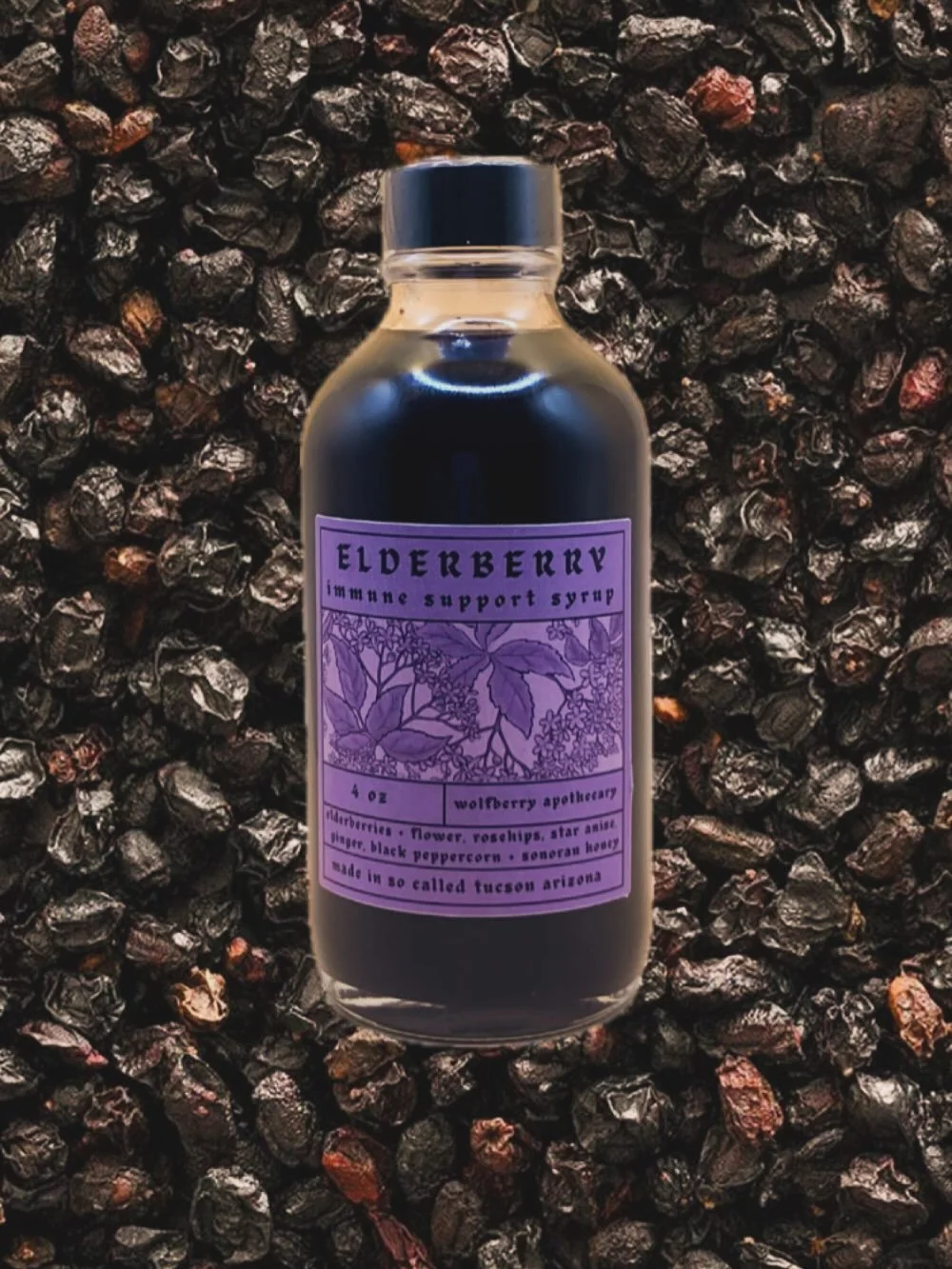 🍇 elderberry immune syrup 🍇

SUPPORT DEEP IMMUNITY

A deeply nourishing herbal alcohol free formula made with local Sonoran honey, elderberries, and a blend of herbs to warm, tone and fortify the kidneys, nurture the upper respiratory system and st