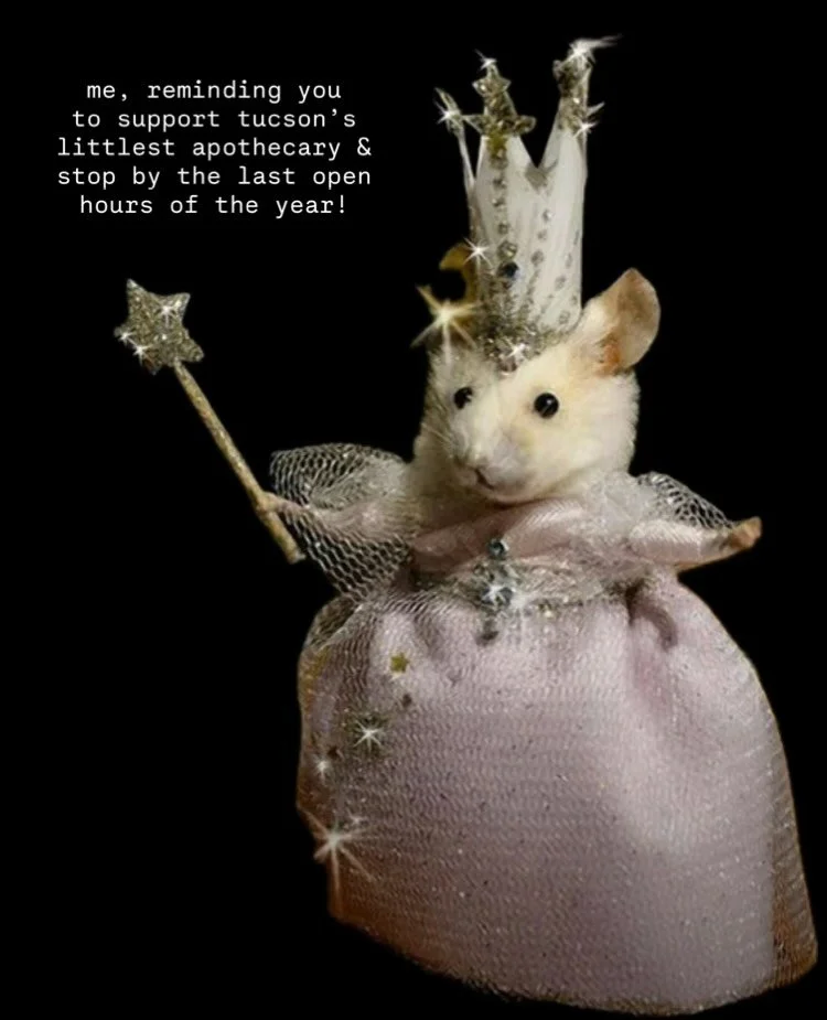 JOIN US SATURDAY FOR OUR LAST OPEN HOURS OF THE YEAR 💐💐

apothecary will be open 10-5pm with a full seasonal stock, gift sets &amp; handmade goods by a few other small scale local artists and herbalists. great time to stock up on elderberry, fire c