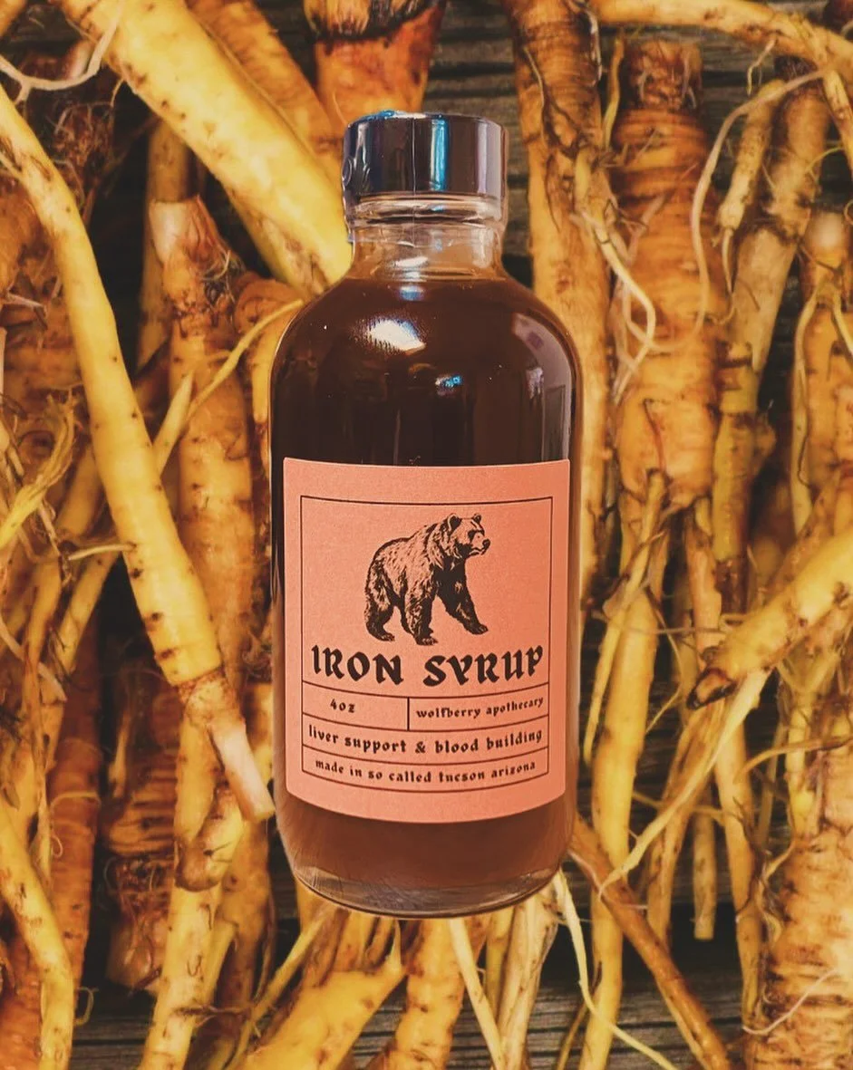 HAPPY LIVER IRON TONIC 🍂💦🥬🥌🧱

now available for PRE-ORDER with bottles available for local pick up or shopping starting late january/early february!

excellent formula to help remediate anemia - this tonic is rich in bioavailable iron &amp; vita