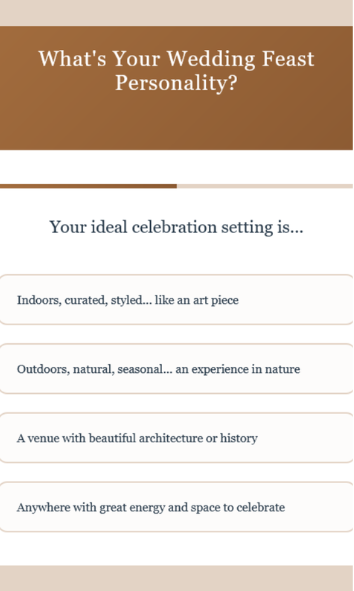 Feast personality quiz example question to choose as image
