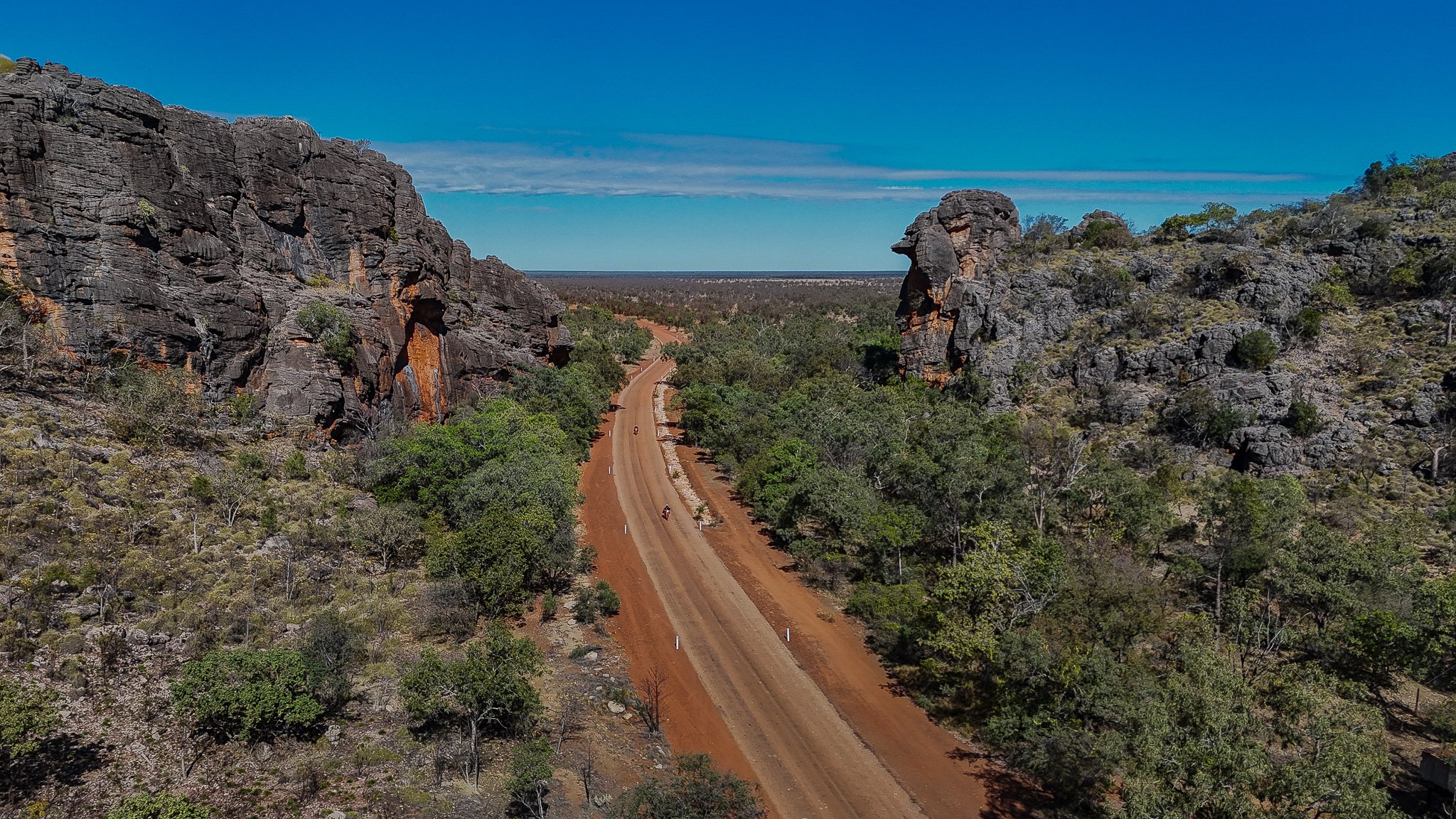 Off-road motorcycle tour through the Kimberley featuring the famous Gibb River Road and rugged outback terrain