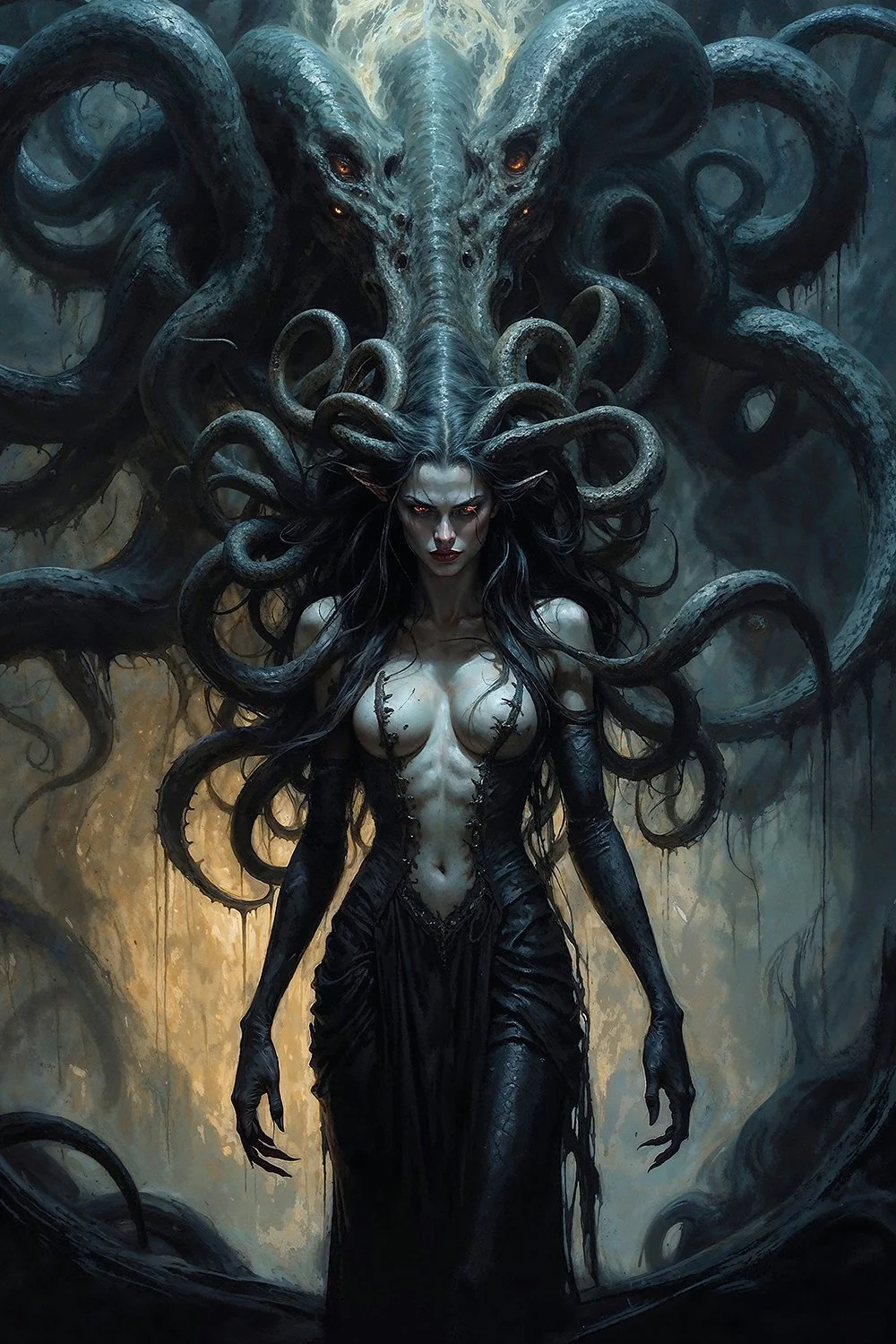"Cthulhu Priestess" (Painting)