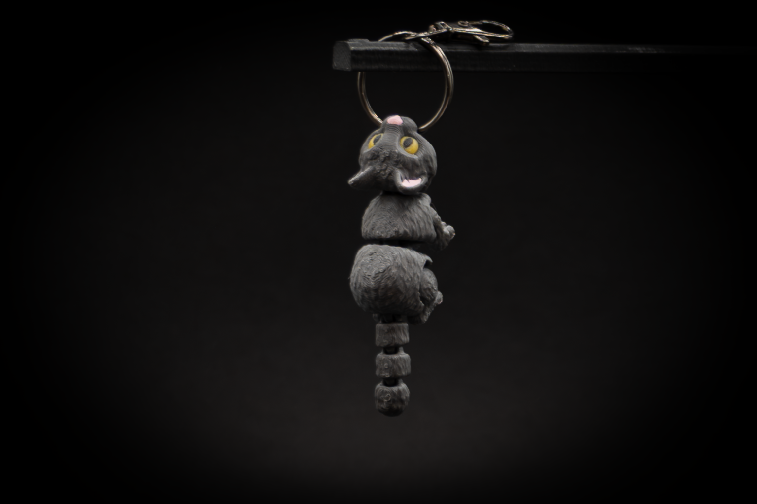 Tiny Cat Keychain, Detailed