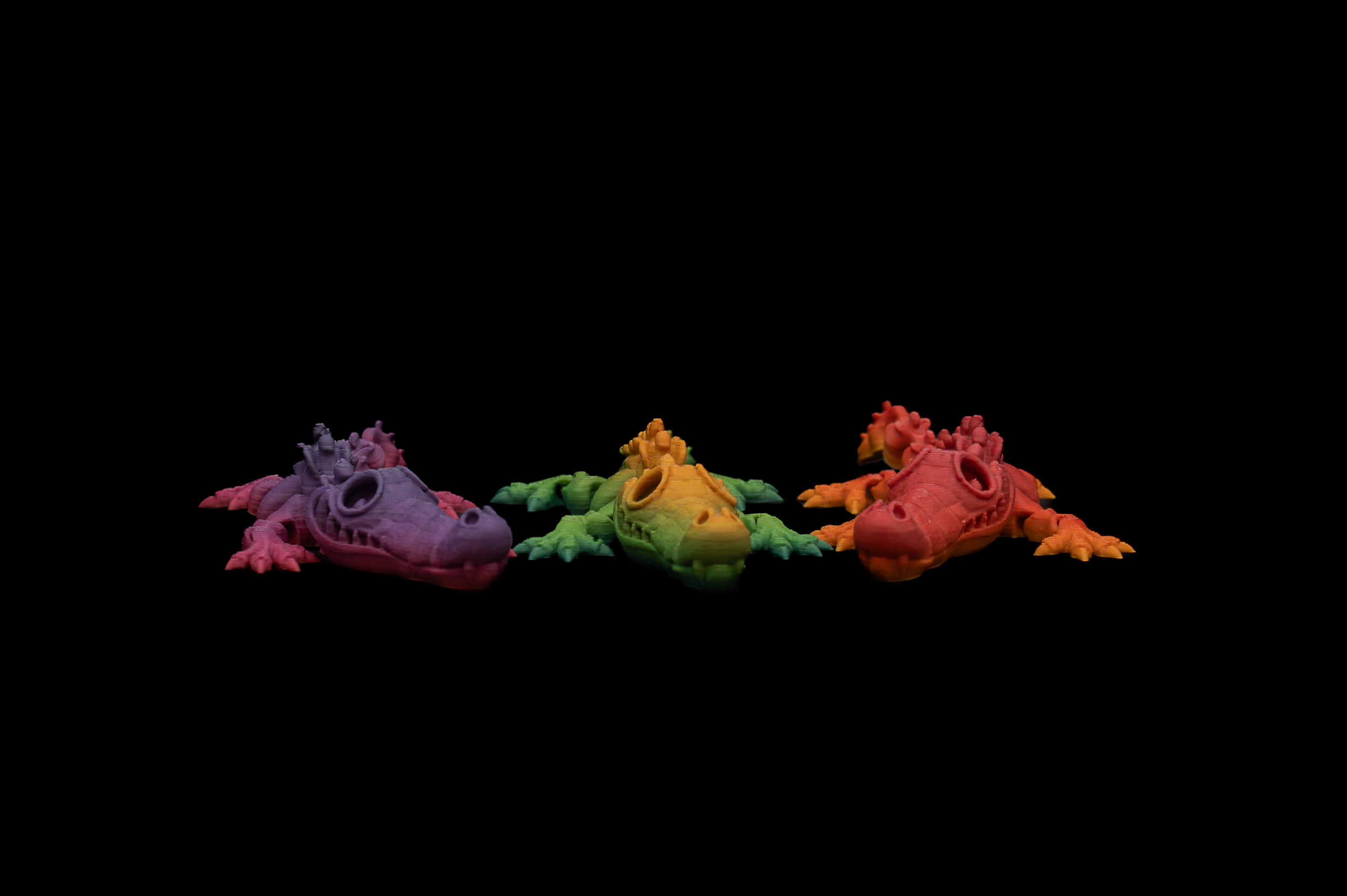 Mini: Multicolored Skeleton Alligator