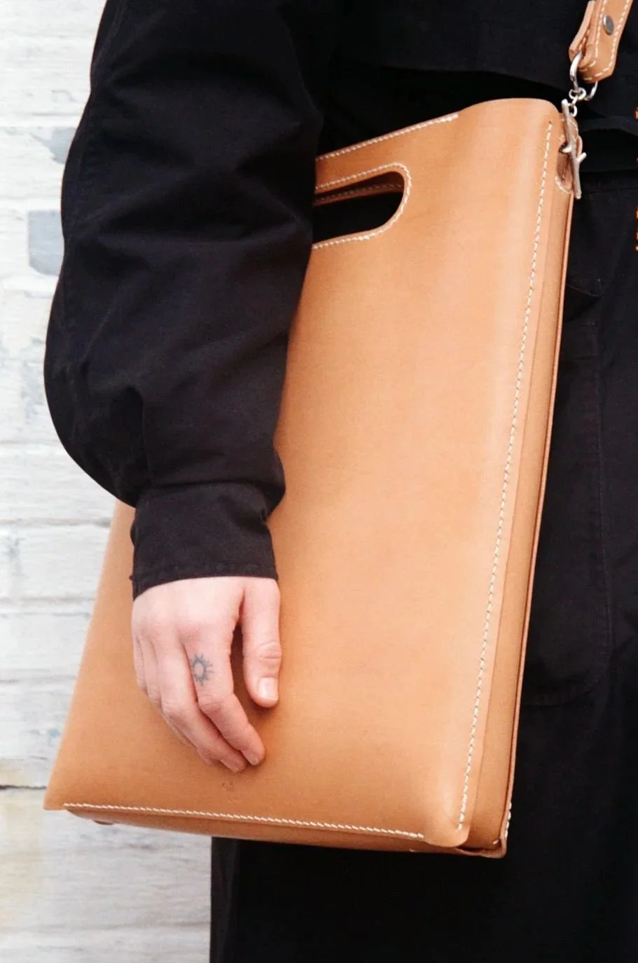 Leather Tote Hand Stitched