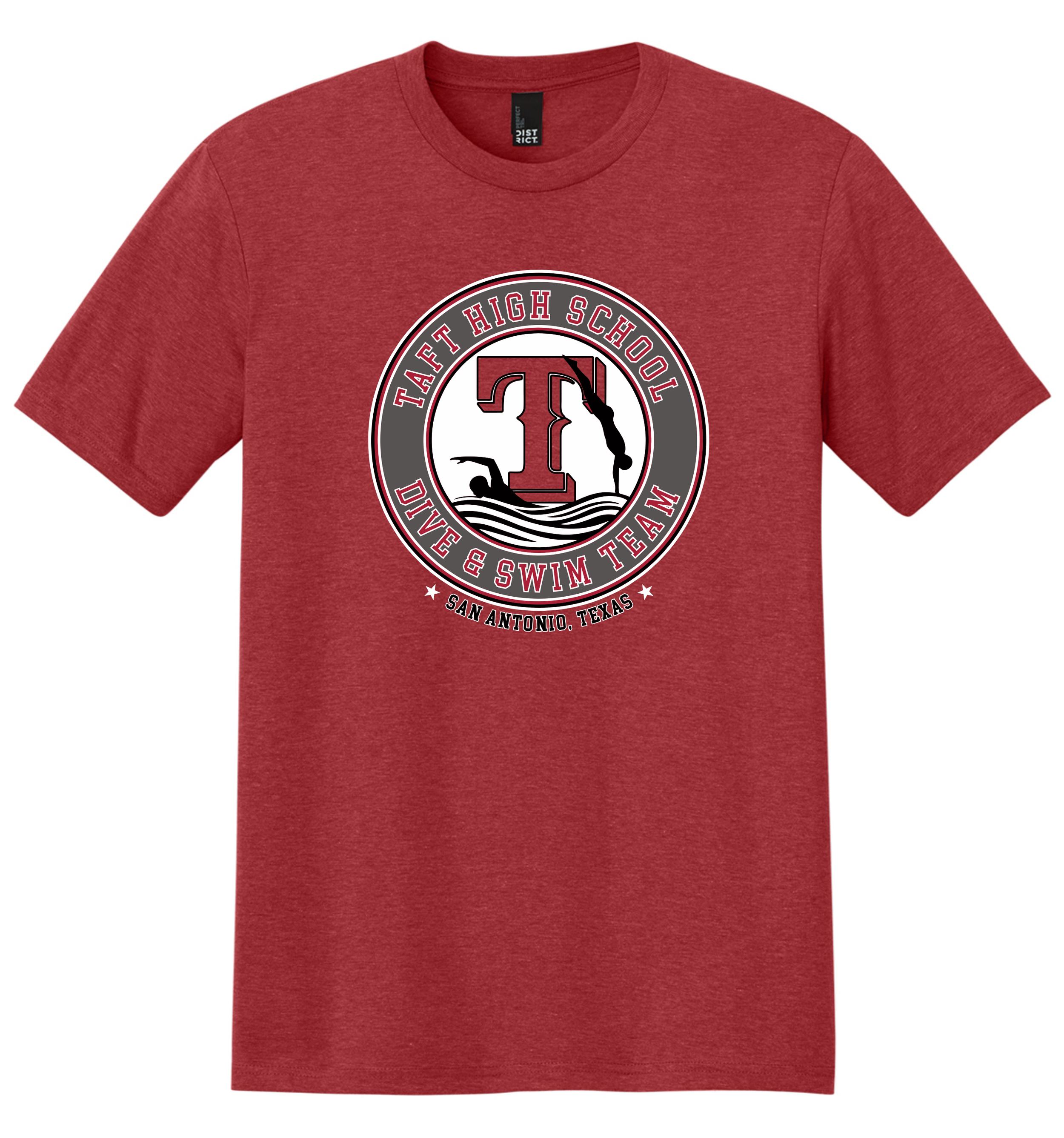 Raider Heather Red Swim and Dive Tee