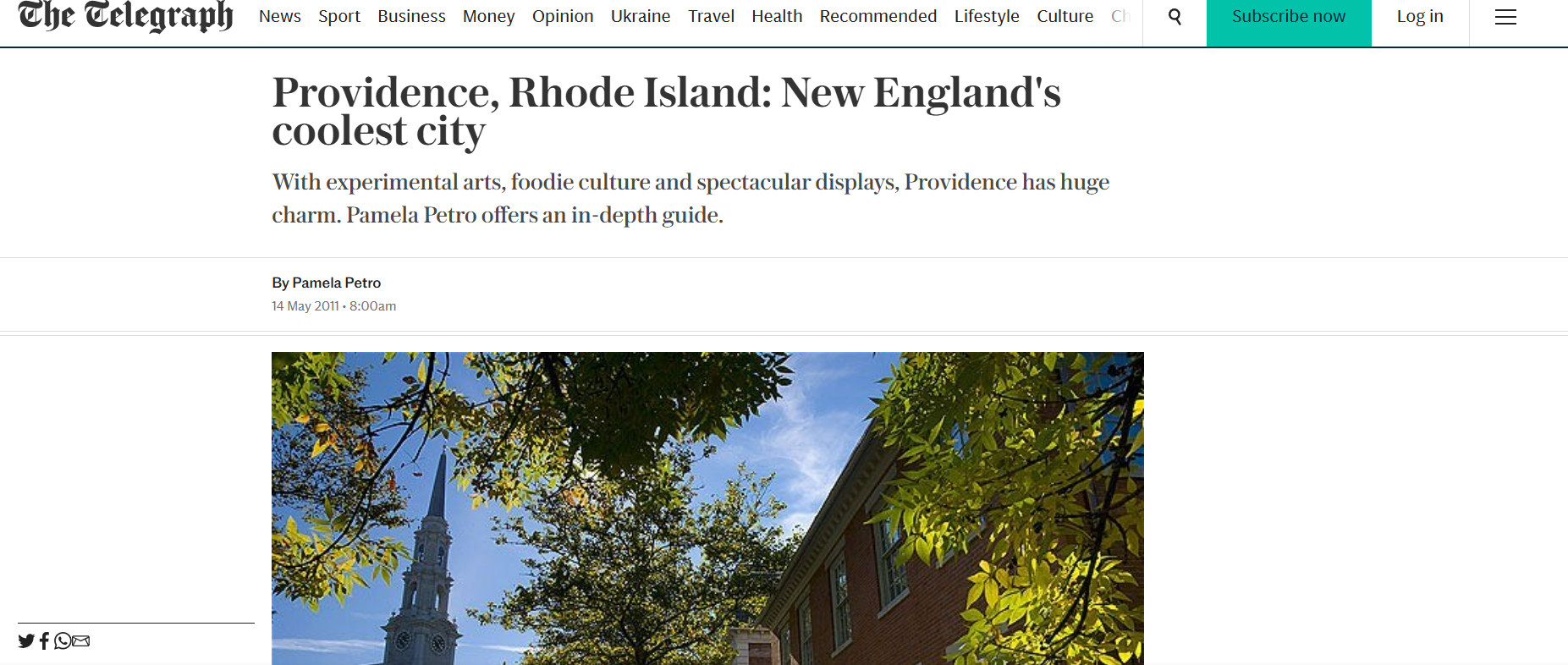 London Telegraph: New England's coolest city